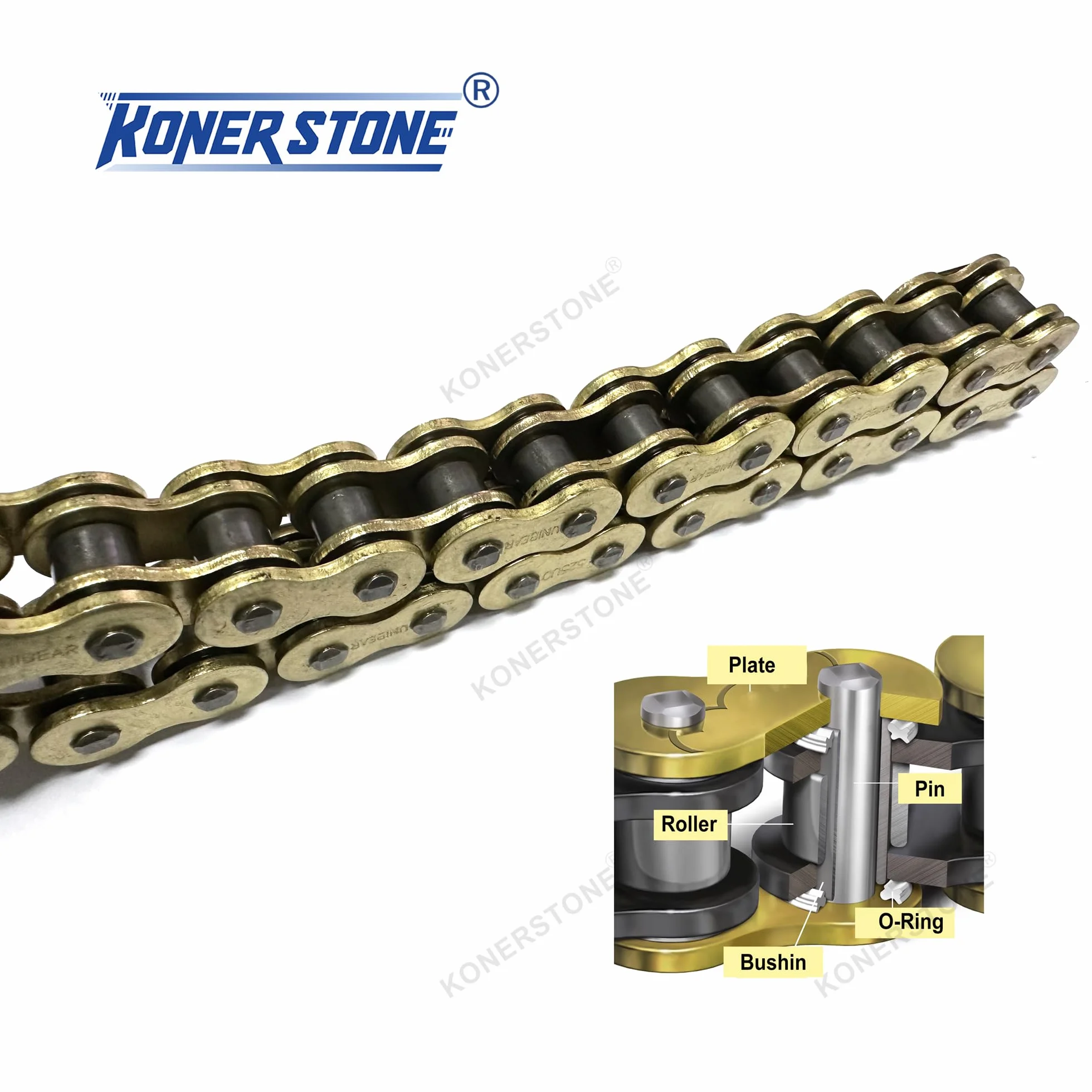Cadena de Transmisión O-Ring 525-120 Eslabones con Eslabón de Conexión Rápida para Suzuki GSXR 600 1997-2023 DL650 Vstrom 650 / ABS/XT 2004-2023 SV650 SV650S 1999-2010 Accesorios motos Piezas Oro