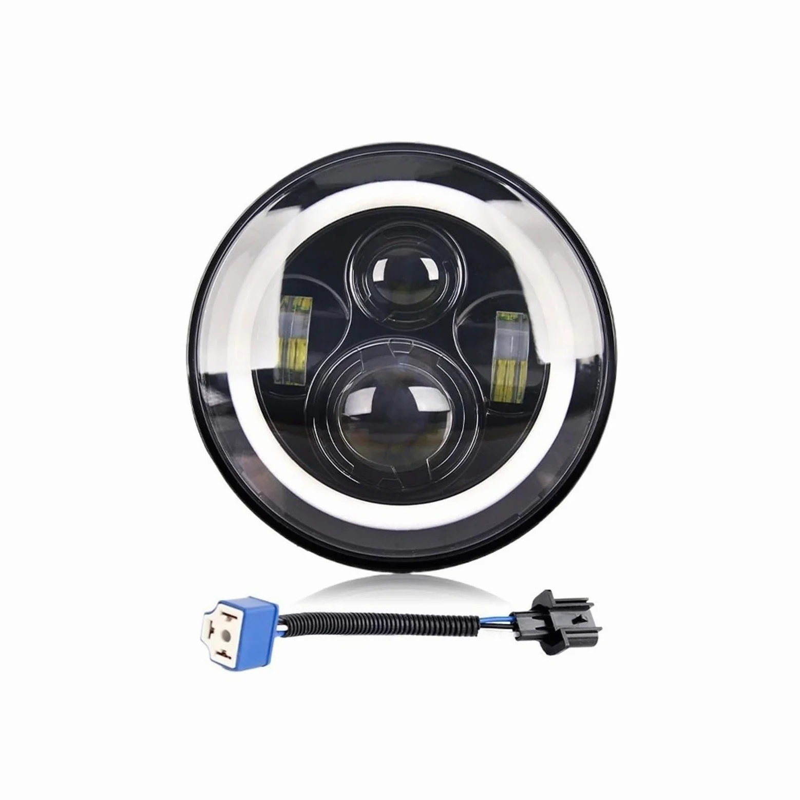 Bombilla LED Para faro LED de 7 pulgadas para coche Kit Luces LED Repuesto | 80W H4 Angel Eyes DOT E9 4X4 Hi-Lo DRL 12V 24V Accesorios