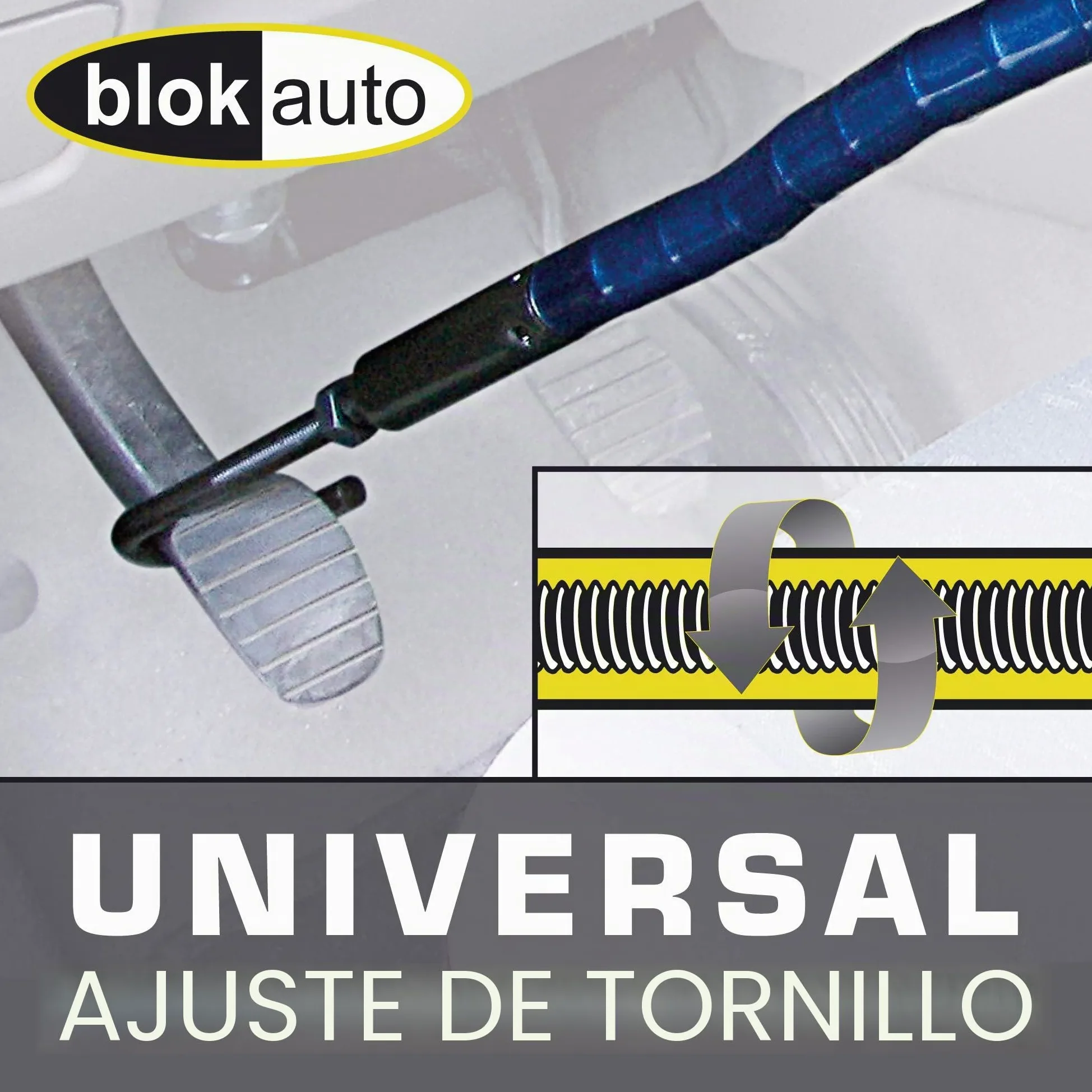 905/B Antirrobo Coche Volante Pedal Flexible, Cable de Acero Articulado, Ajustable Alta seguridad, Bloqueo Inmovilizador Antirobo Freno Embrague para Auto, Furgoneta, Caravana Camper