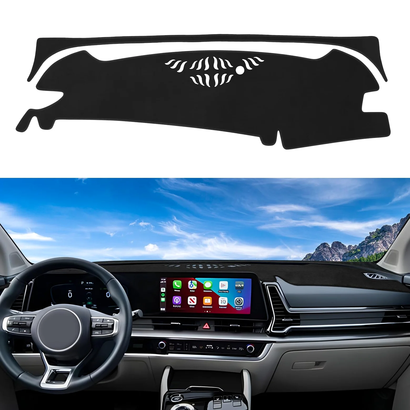 Alfombrilla para salpicadero de Coche, Ajuste Personalizado para Kia Sportage 2023 2024, Antideslizante, Protector de salpicadero, sin Reflejos, Color Negro