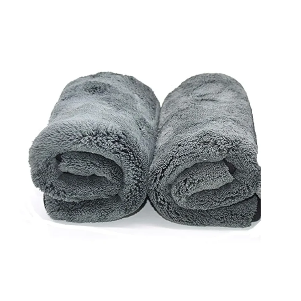 Toalla de secado de tela para coche, limpieza de coche, suministros de ropa, accesorios de ropa, detalles de microfibra, productos de cuidado automático, interior, 1200 g/m², gris, 2