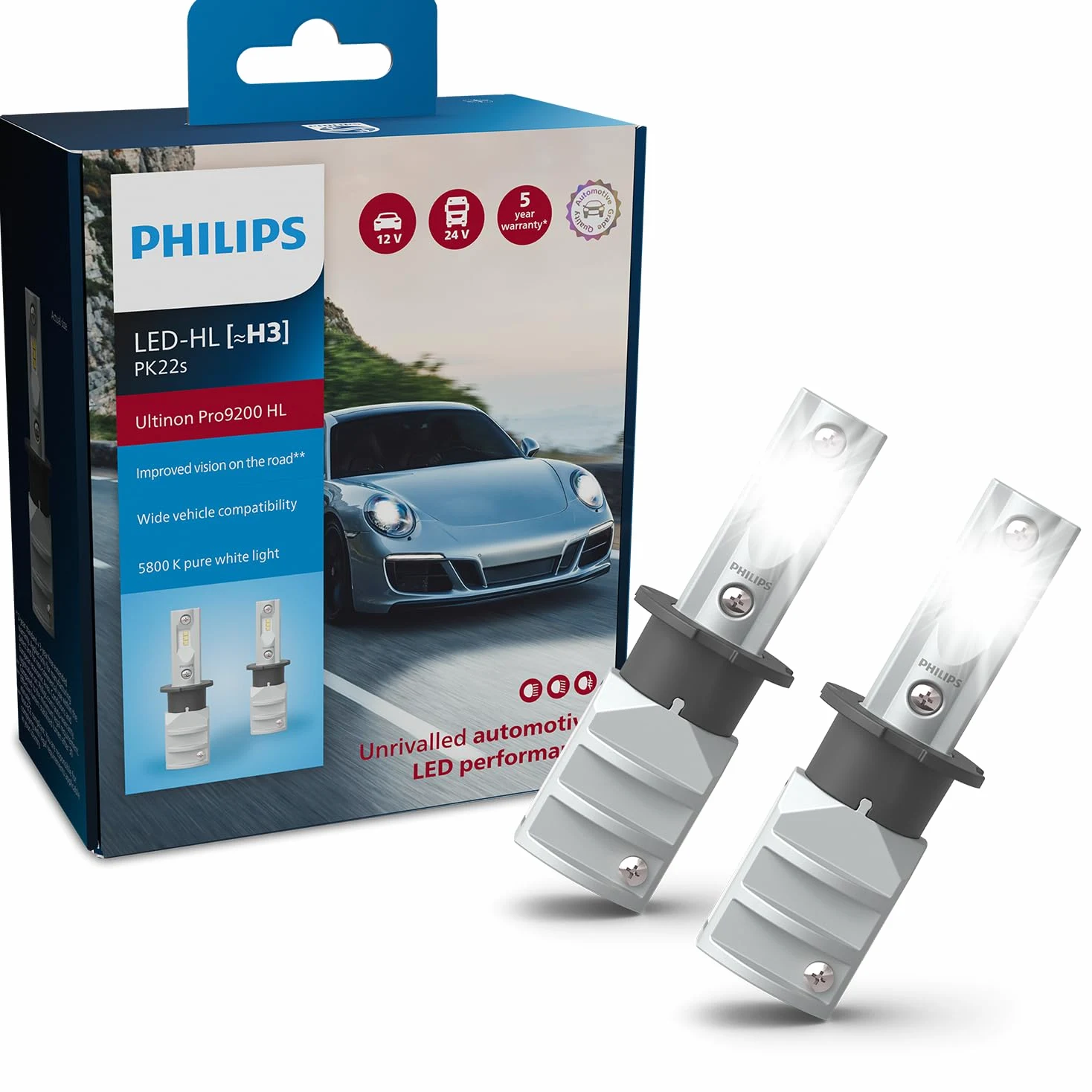 Philips Ultinon Pro9200 LED lámpara para faros de coche (H3), 5.800K, set de 2