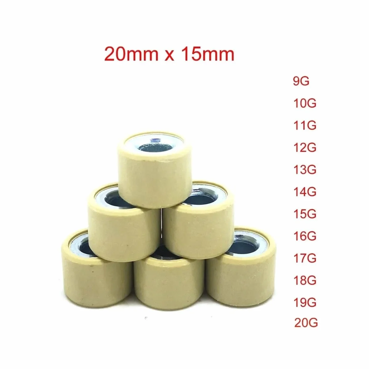 Rodillo variador 20x15 9G 10G 11G 12G 13G 14G 15G 16G 17G 18G 19G 20G for PCX 125 150 160 SPI(15G)