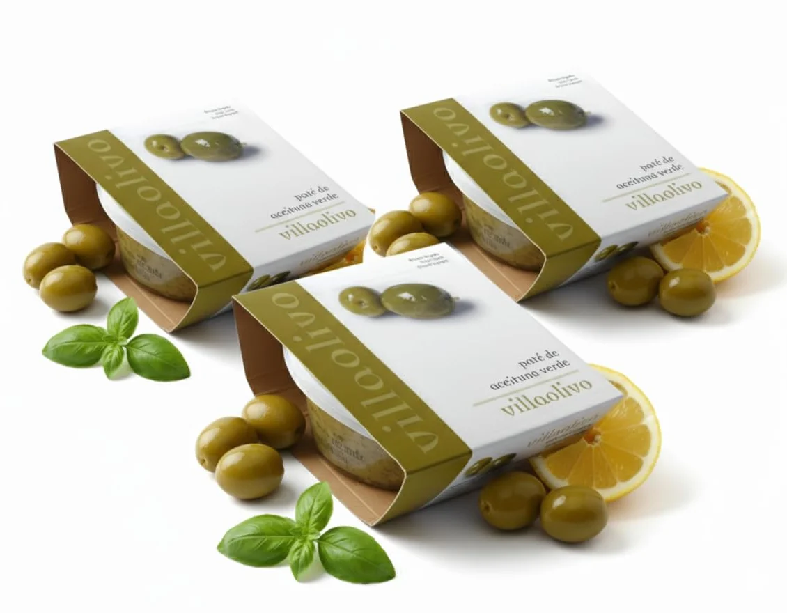 Pack 3x125g Paté de Aceituna Verde 100% Natural Sin Conservantes ni Aditivos Gourmet Español