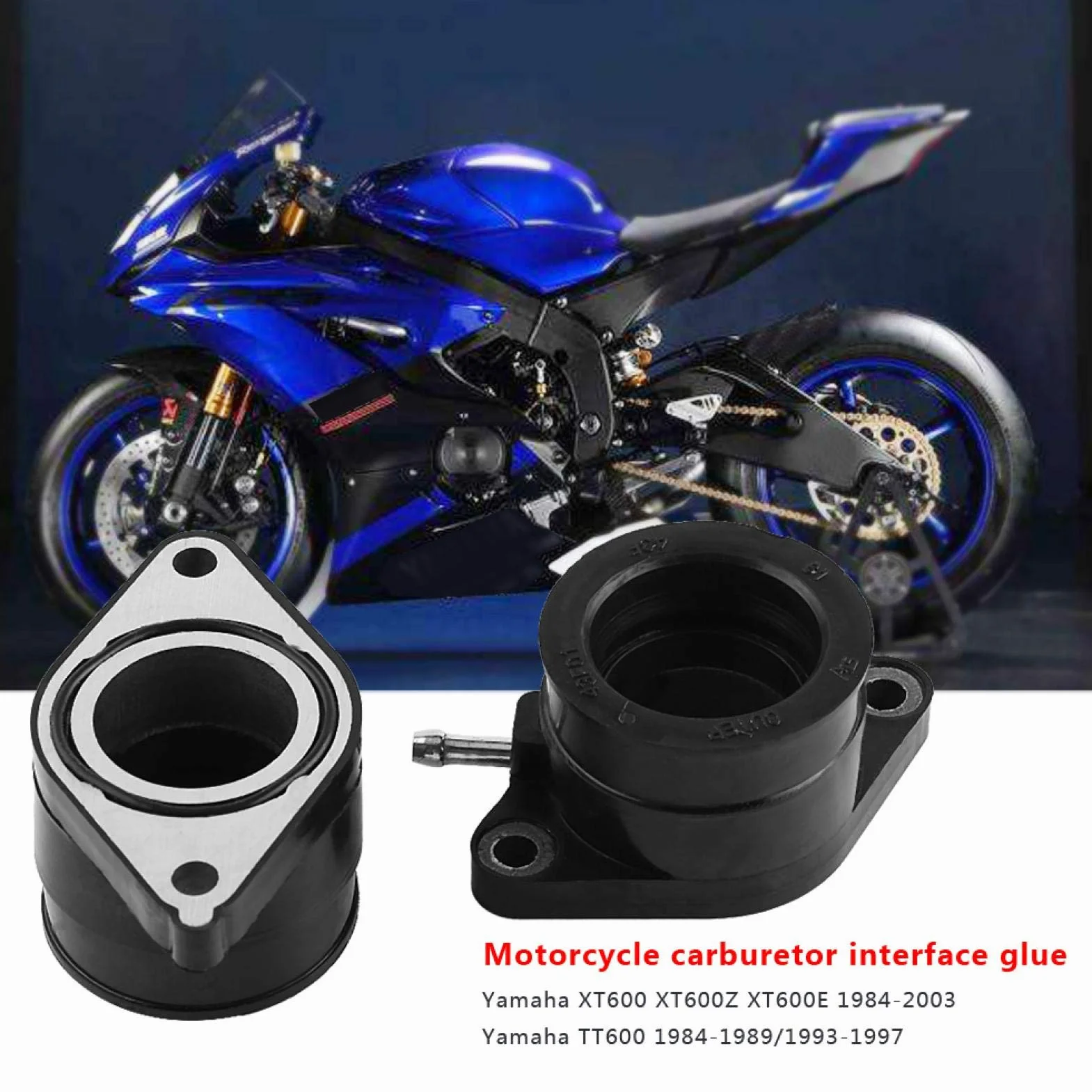 Racing Parts Acouto Carburador de motocicleta Interfaz de admisión Adaptador de carburador para Xt600 Xt600z Xt600e 1984-2003 Adaptador de colector de admisión