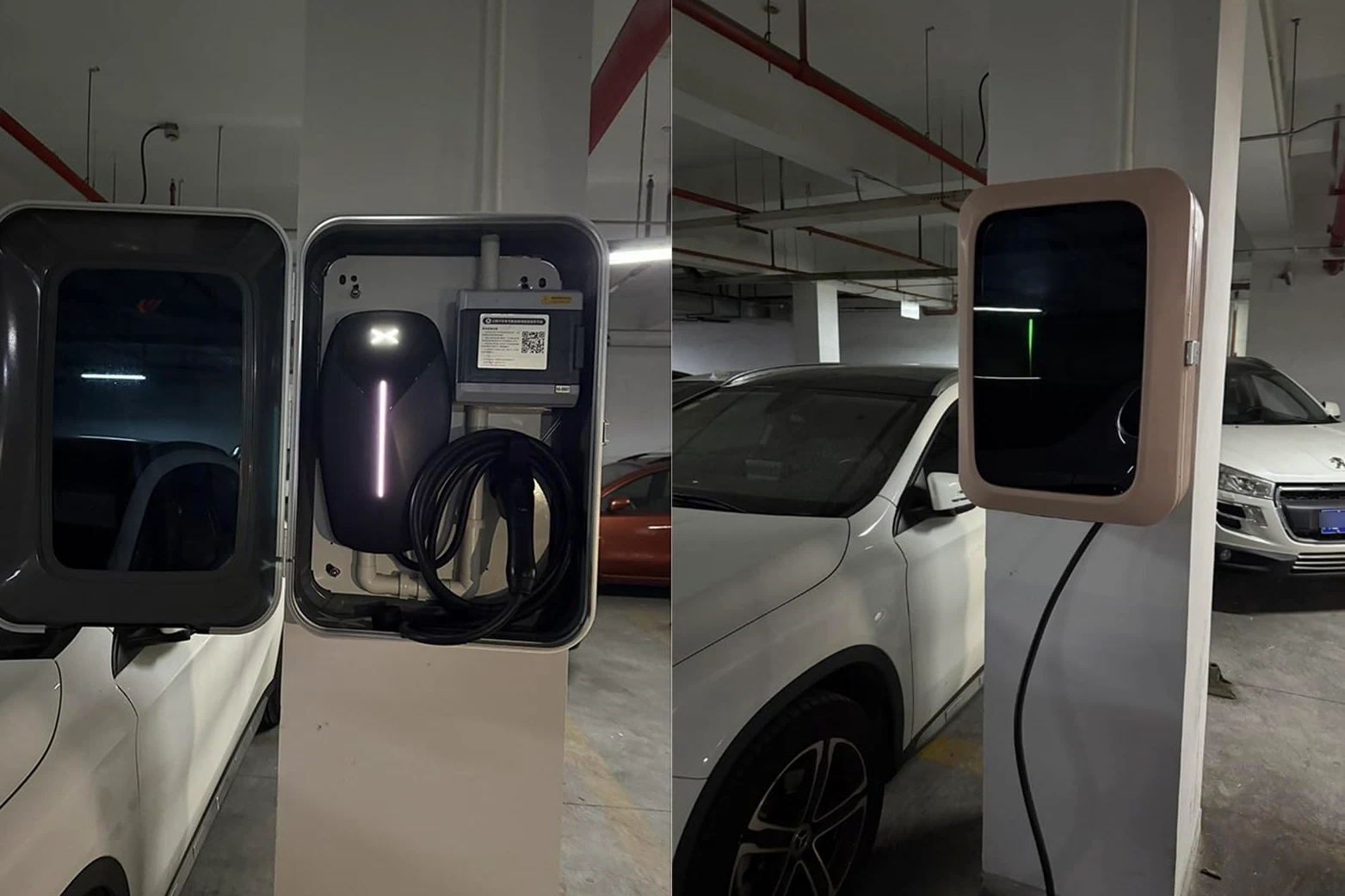 Caja de carga segura de pared con bloqueo de contraseña para vehículos eléctricos, funda de carga de vehículos de nueva energía, caja de protección duradera para estación de carga (negro)