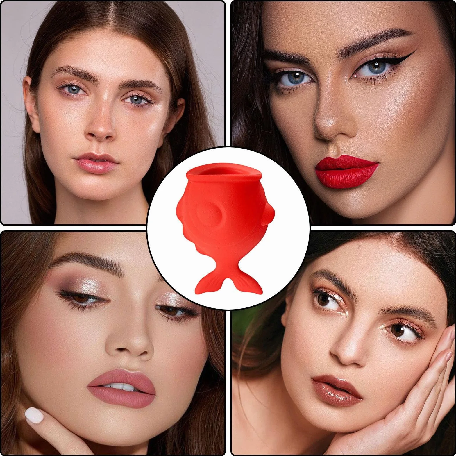 Moonyan Dispositivo silicona para realzar los labios en forma - Herramienta relleno ventosa labios larga duración