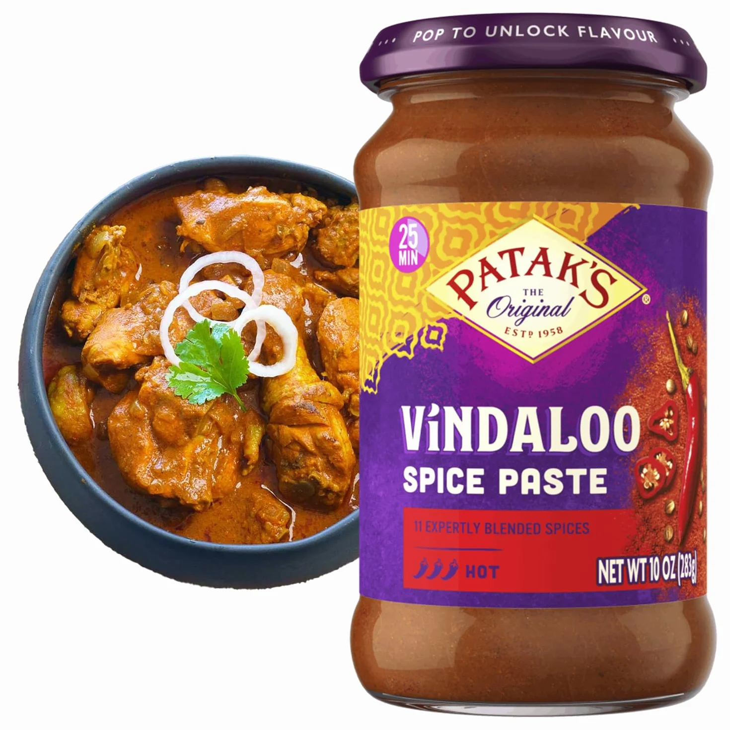 Patak's Pasta de curry original Vindaloo caliente 10 oz