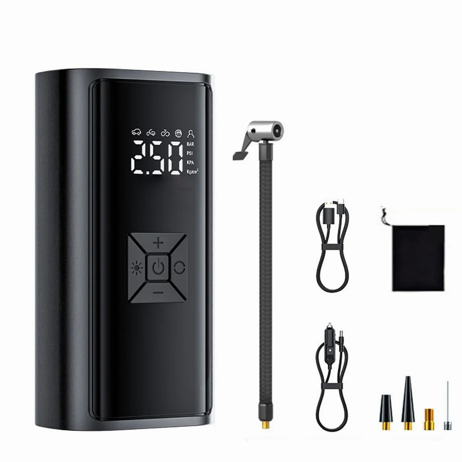 Compresores de aire portátiles Inflador de neumáticos, bomba de aire de 150 PSI con manómetro Digital, bomba de neumáticos para coche, motocicleta, bicicleta, pelotas y más Inflador Ruedas Coche