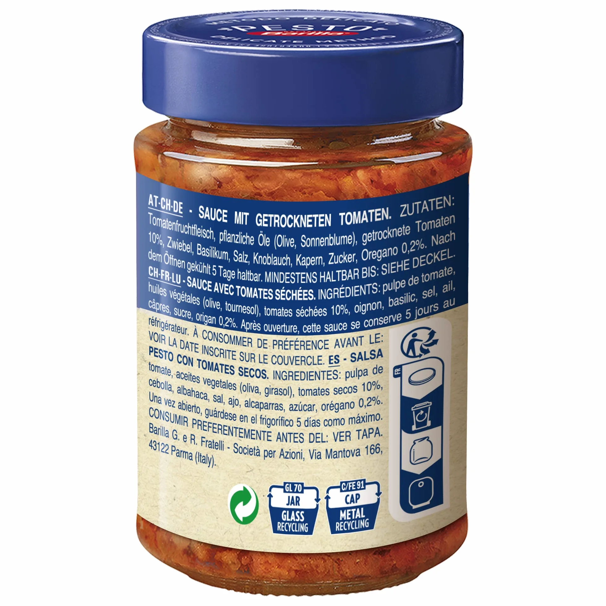 Barilla Pesto Rustico de Tomates Secos 200g