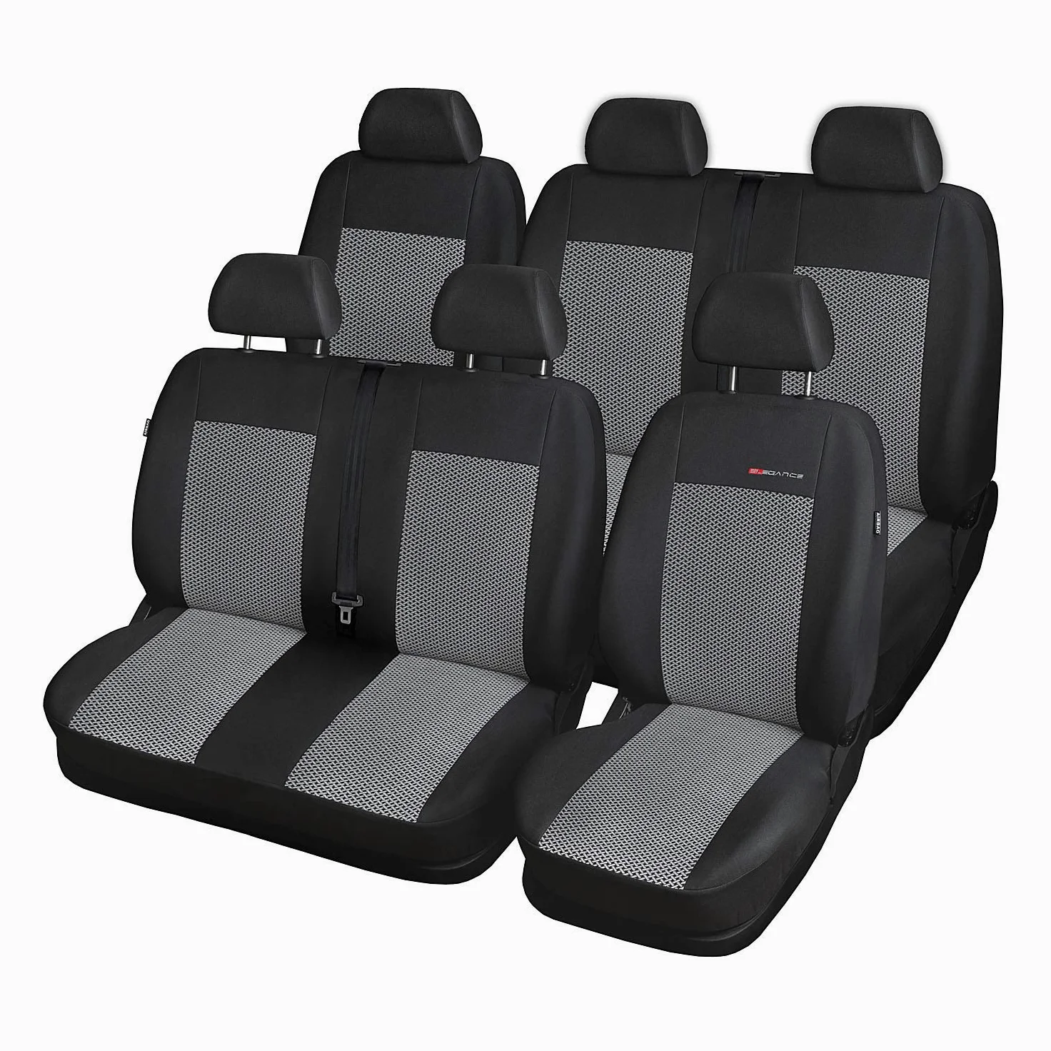 Fundas para Asientos de automóvil a Medida Juego Transporter Grey Juego Completo Fundas para Asientos de 6 Asientos Fundas para Asientos Protección de Asientos Elegancia