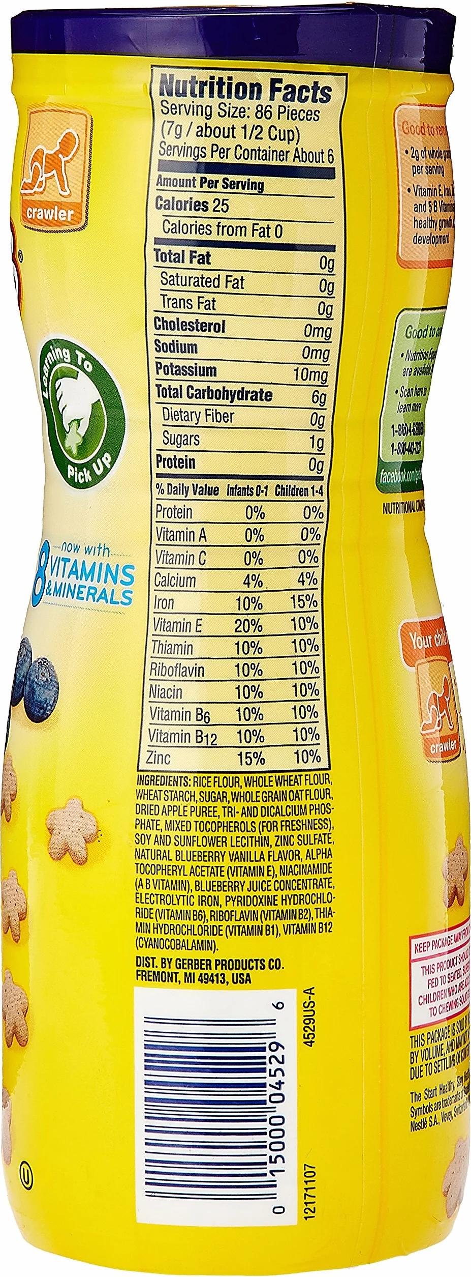 Gerber Graduates Blueberry Puffs Cereal Snacks 1.48 oz