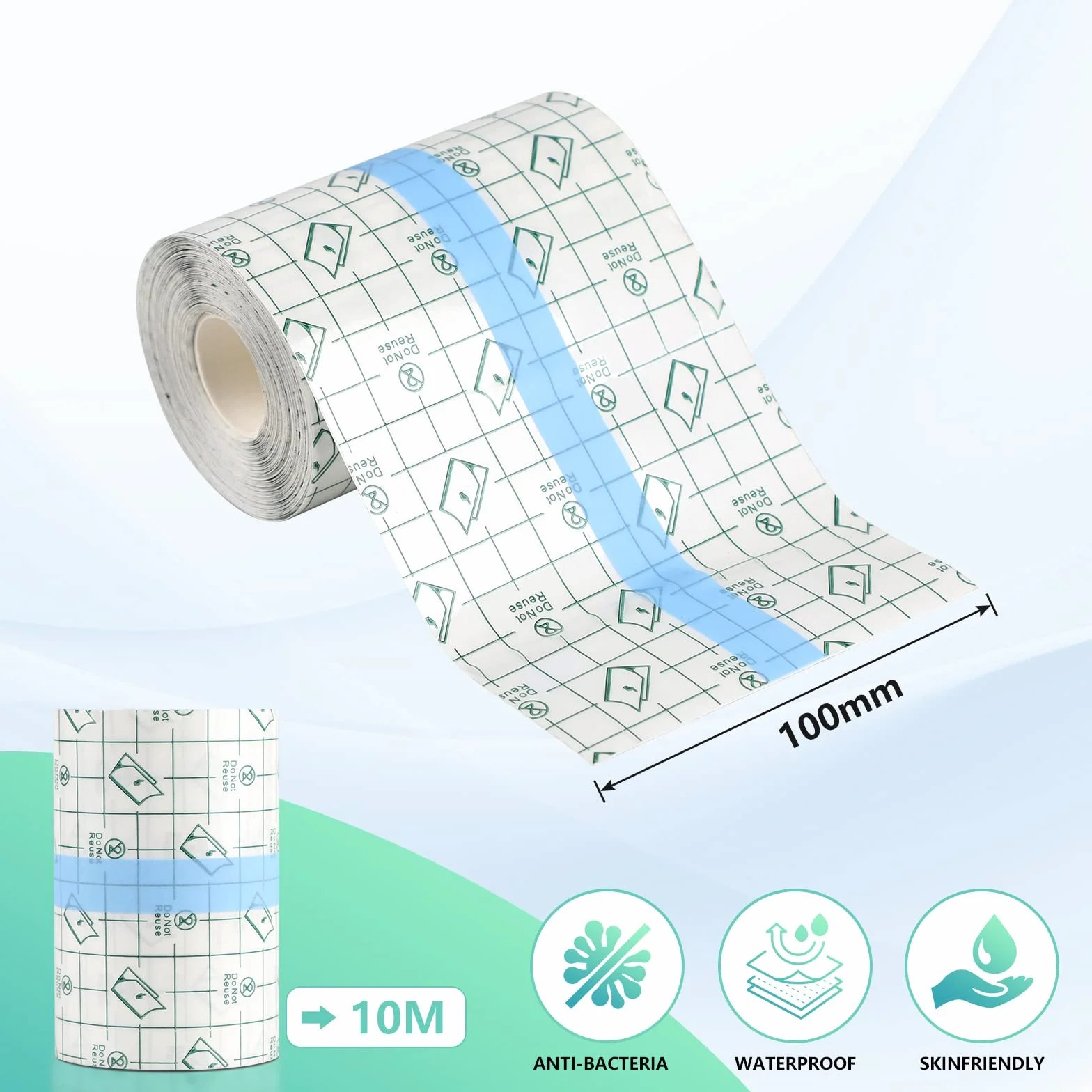 EFUTURETIME Vendaje Transparente Impermeable Saniderm Cinta Adhesiva Médica Tattoo Protection Film 10cm*10m
