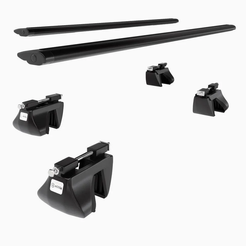 Mossa Barras de Techo ALU aptas para Dacia Lodgy 2012-2022 Negro DA | Furgoneta - railing integrado