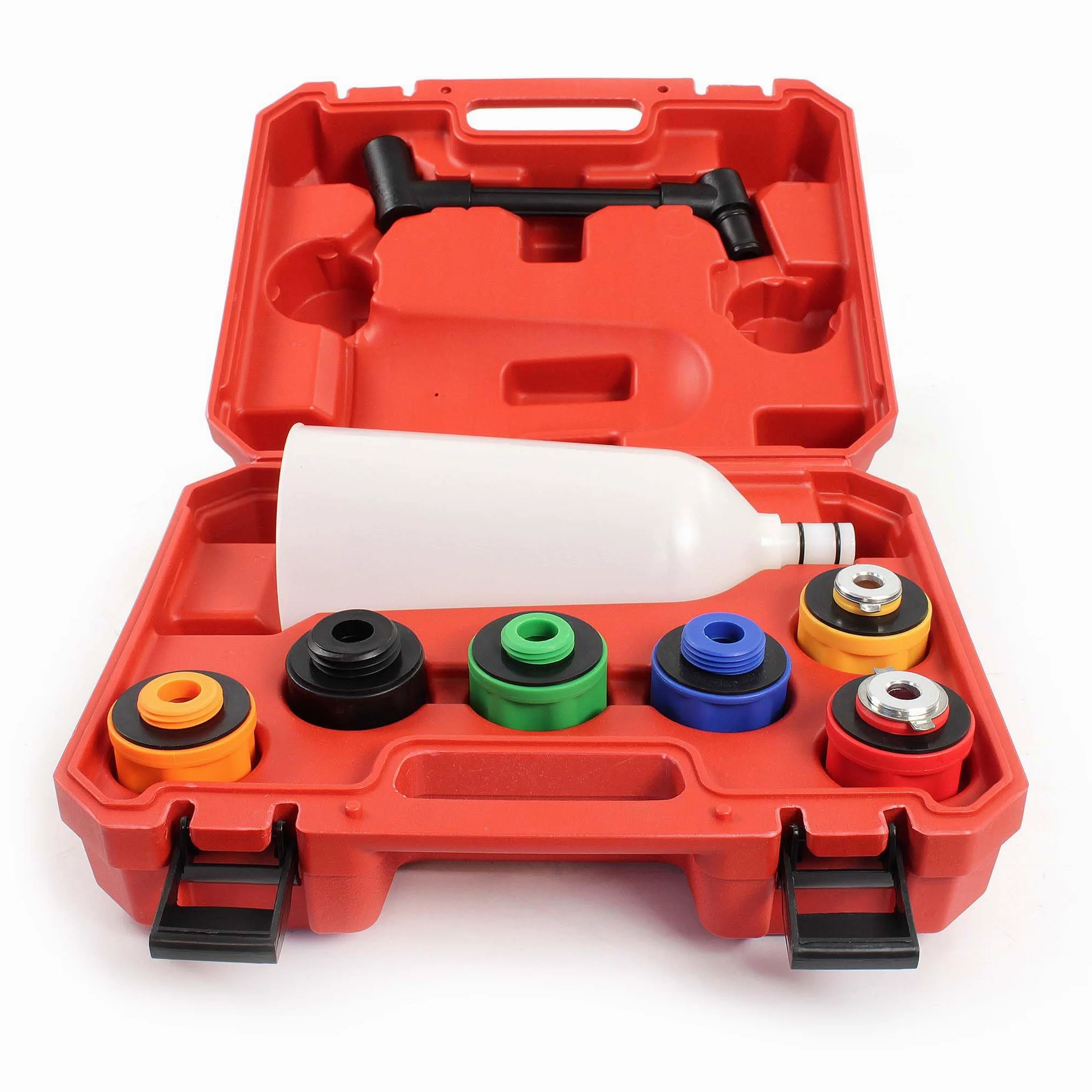 XPOtool Juego embudo para aceite 8 piezas con extensión y 6 adaptadores llenado aceite de motor