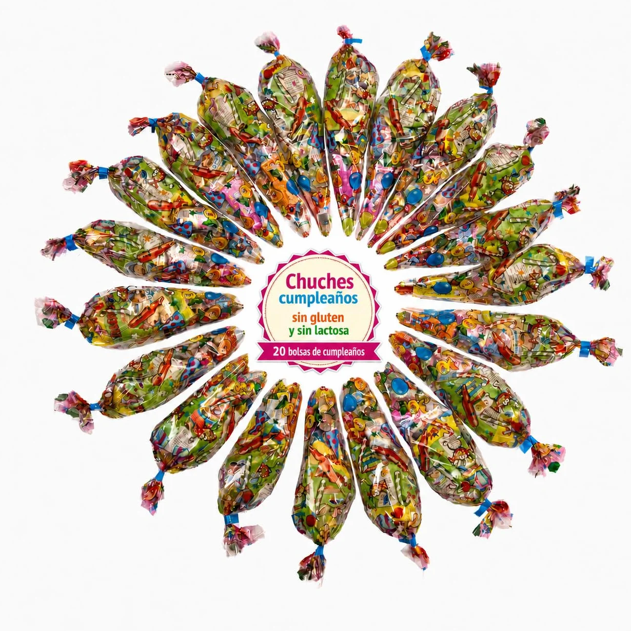 Bolsas Chuches Cumpleaños Gominolas Infantiles Surtidas Sin Gluten Fiesta Niños Regalo Piñata