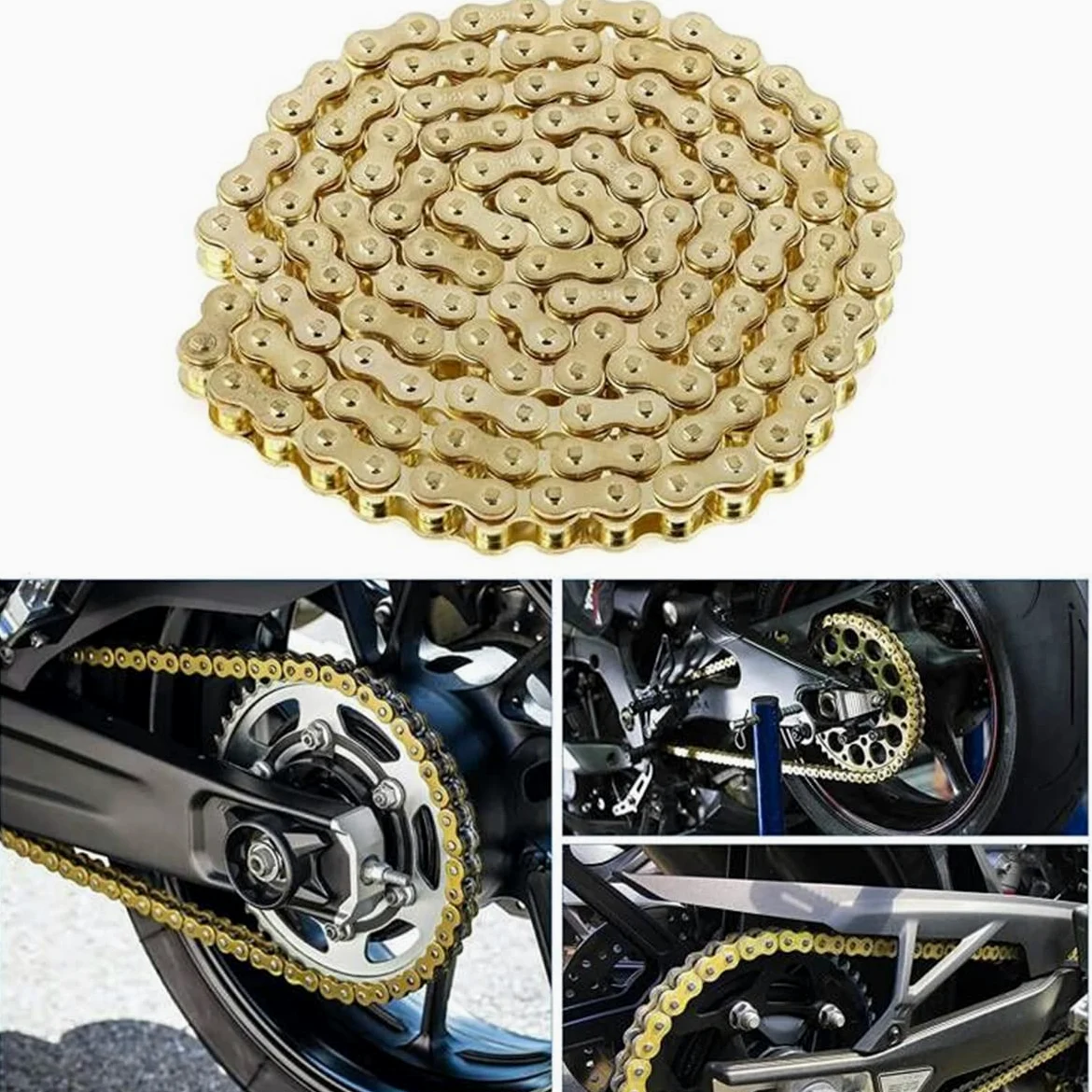 Cadena de motocicleta cadena de sello de aceite DID O Ring 520 525 530 cadenas 120 enlaces para ATV Quad MX Enduro Motard, cadena de conducción de carreras (525HV-120L)