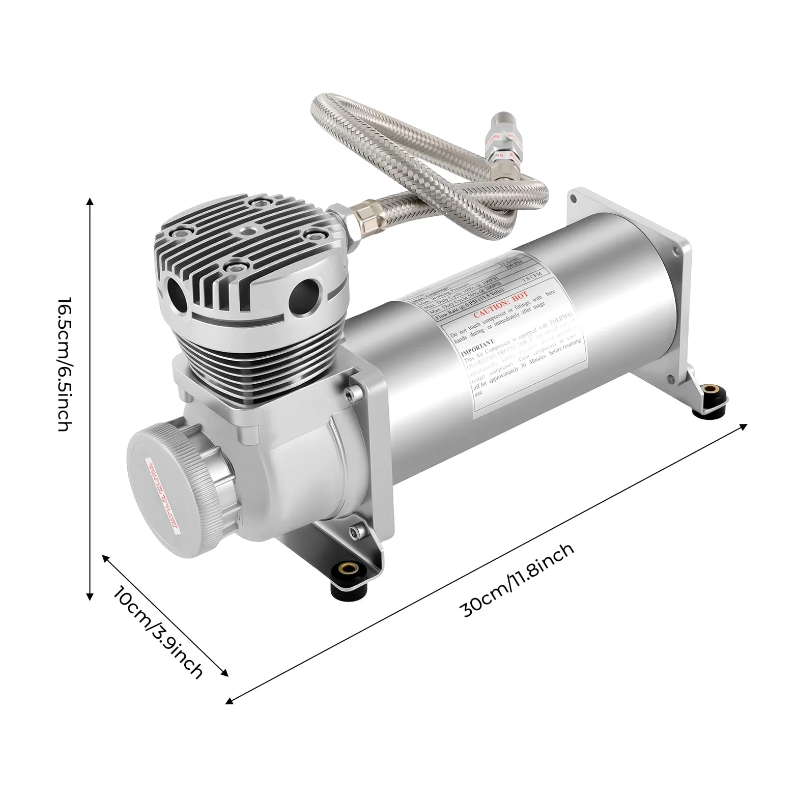 Treeisland Compresor de aire eléctrico, 12 V, 200 PSI, compresor de aire para sistemas de suspensión neumática, neumáticos de coche