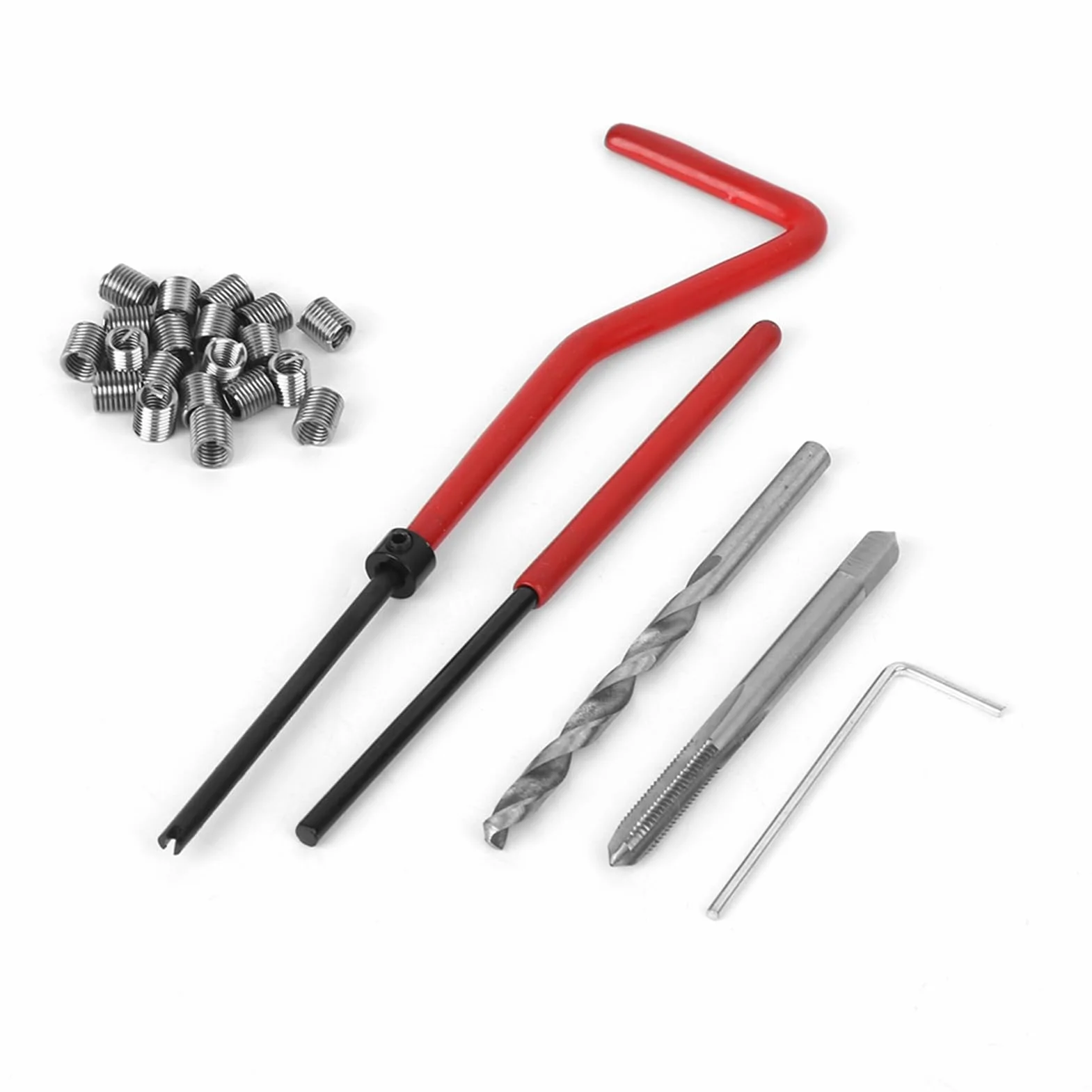 Kit de Reparación de Roscas M4,25 Piezas M4 Juego de Puntas de Reparación de Roscas con Caja de Plástico,para Maquinaria de Procesamiento