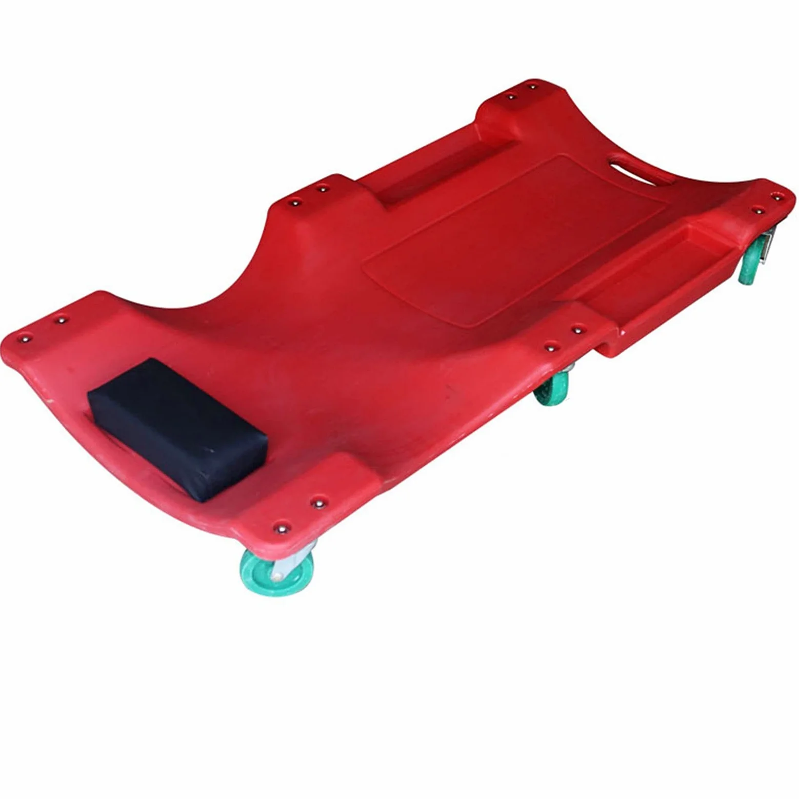 ARCH Plataforma con Ruedas, Camilla De Plástico Mecánico, Cuerpo Ergonómico del Automóvil con Reposacabezas Acolchado, Bandejas De Herramientas Dobles Y Mango Conveniente, 350 Lbs De Capacidad Roja