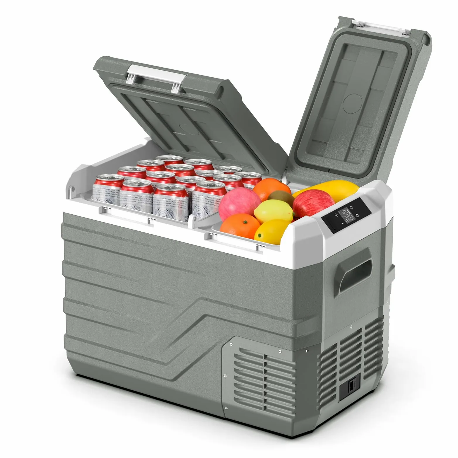 Alpicool Portátil Coche Frigoríficos 31L, Nevera Portátil Eléctrica 12V /24V DC, Nevera de Coche Eléctric Doble Zona Refrigerador de Coche para Hogar, Camping, Viajes, Automóvil, Pesca -20℃ a 20℃