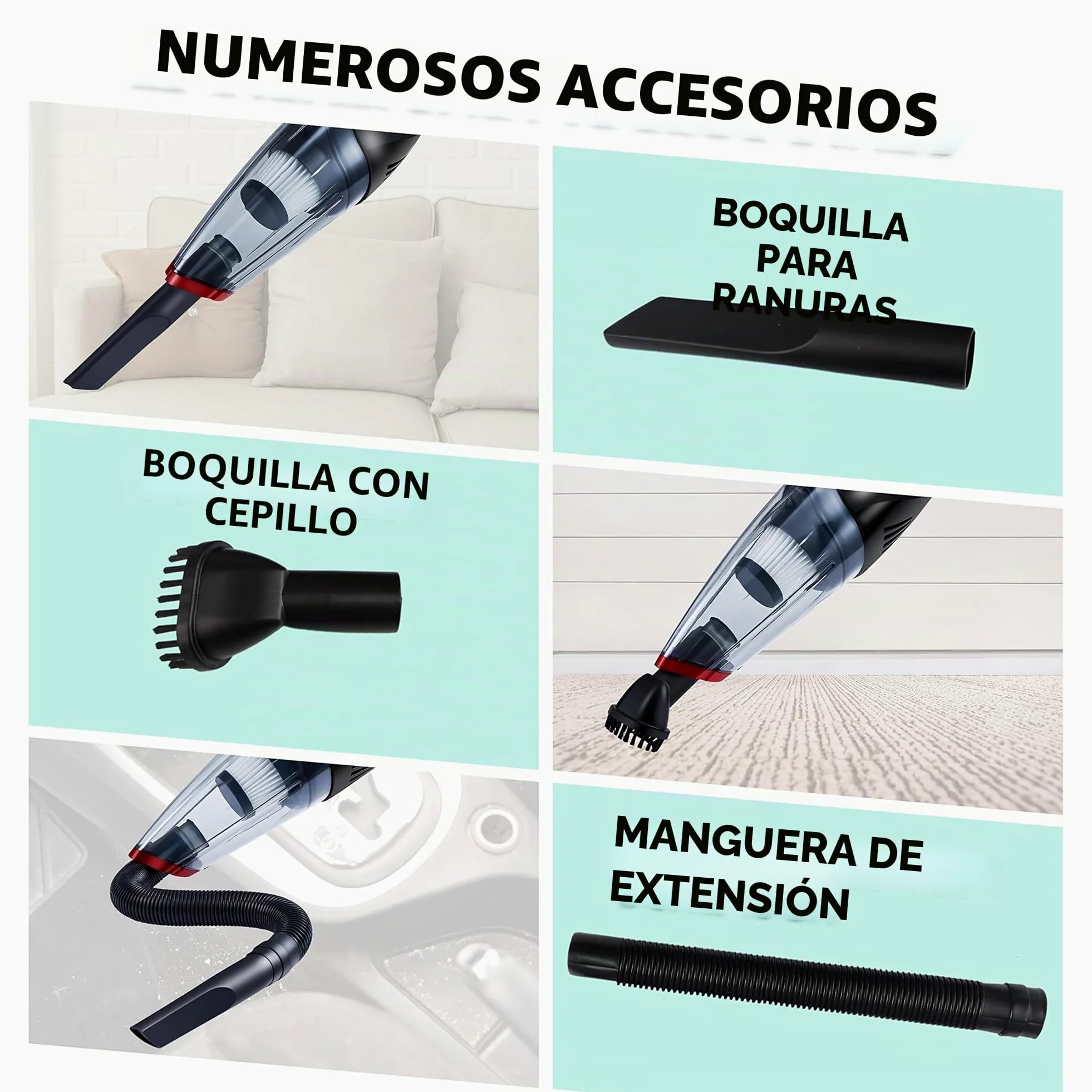 Samsung Aspiradora de mano recargable, batería, HEPA, 6200 Pa, para coche e inalámbrica