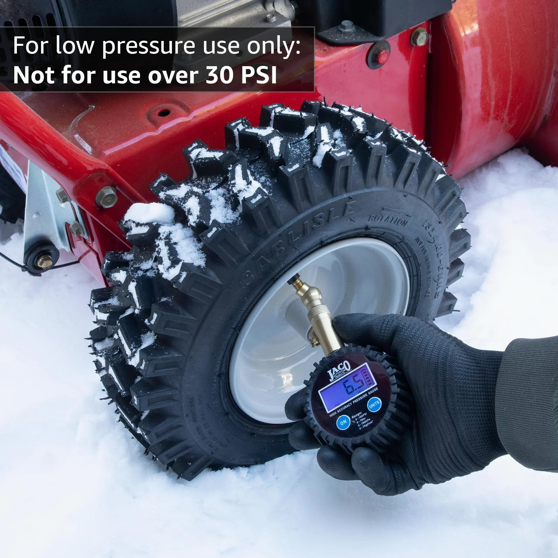 JACO Superior Products- Manómetro digital de baja presión para neumáticos JACO Elite - 30 PSI