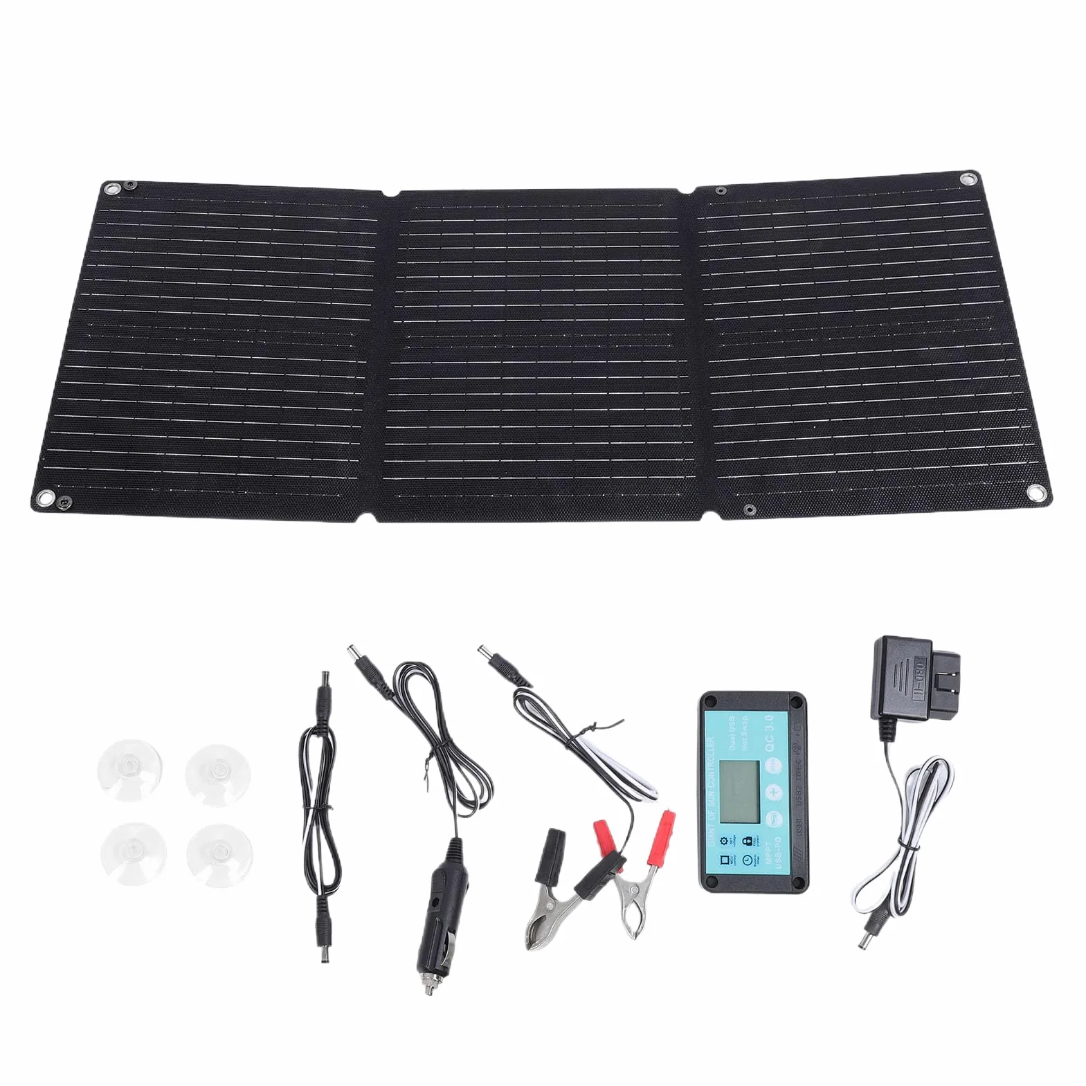 Cargador de Solar, batería de automóvil Cargador Solar Cargador de batería | 12-24V Automático, mantenedor flexible impermeable plegable para al aire libre, camiones, bot