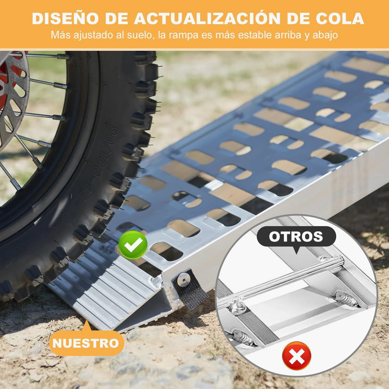 gardhom Rampas de Carga Plegable Duradero Aluminio Rampa Moto 180x28x4.5cm 340kg Rampas para Coches, Bicicletas, Remolques, Cortadoras de Césped, Cillas de Ruedas