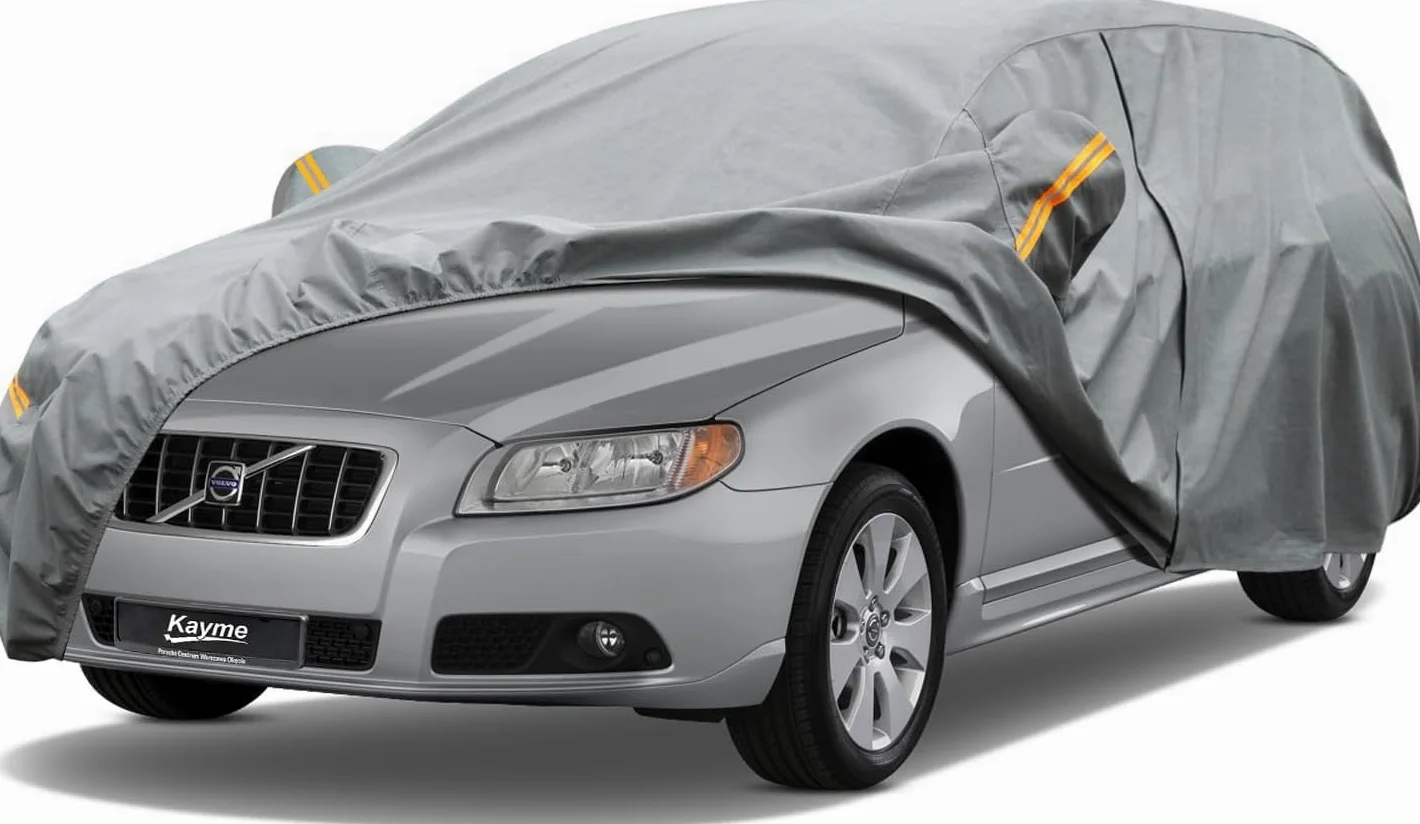 Kayme Funda Coche Resistente, Cubre Coches Compatibles con Volvo V70(1996-2016), Exterior Impermeable Transpirable Anti-UV Antipolvo de 6 Capas, Cubierta para Coche.