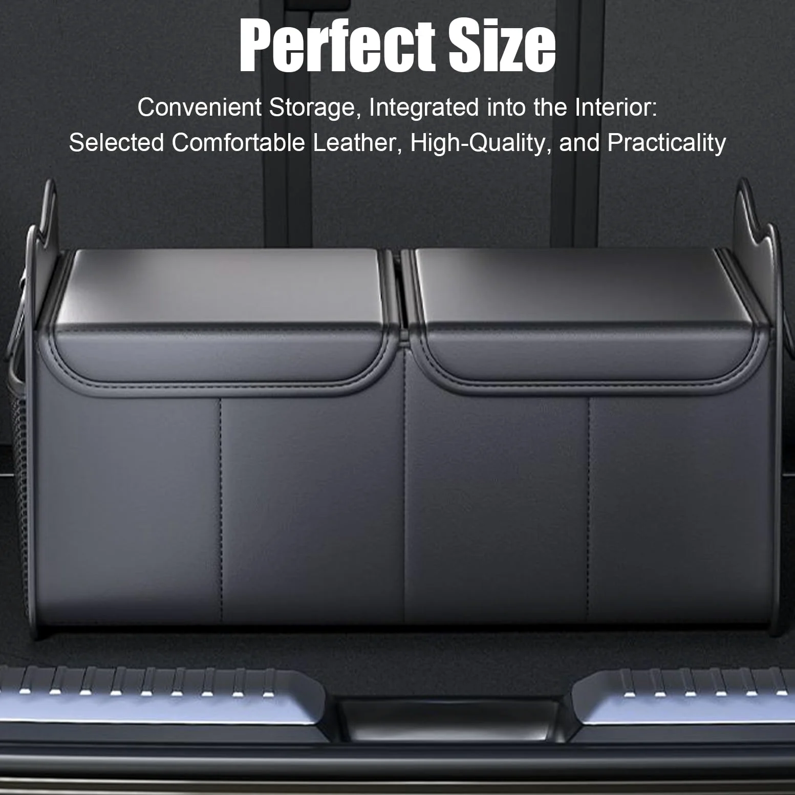 Organizador de maletero para SUV, de almacenamiento para maletero | organizador de carga, de almacenamiento plegable grande, accesorios de vehículo para asiento trasero, RV, camión, automó