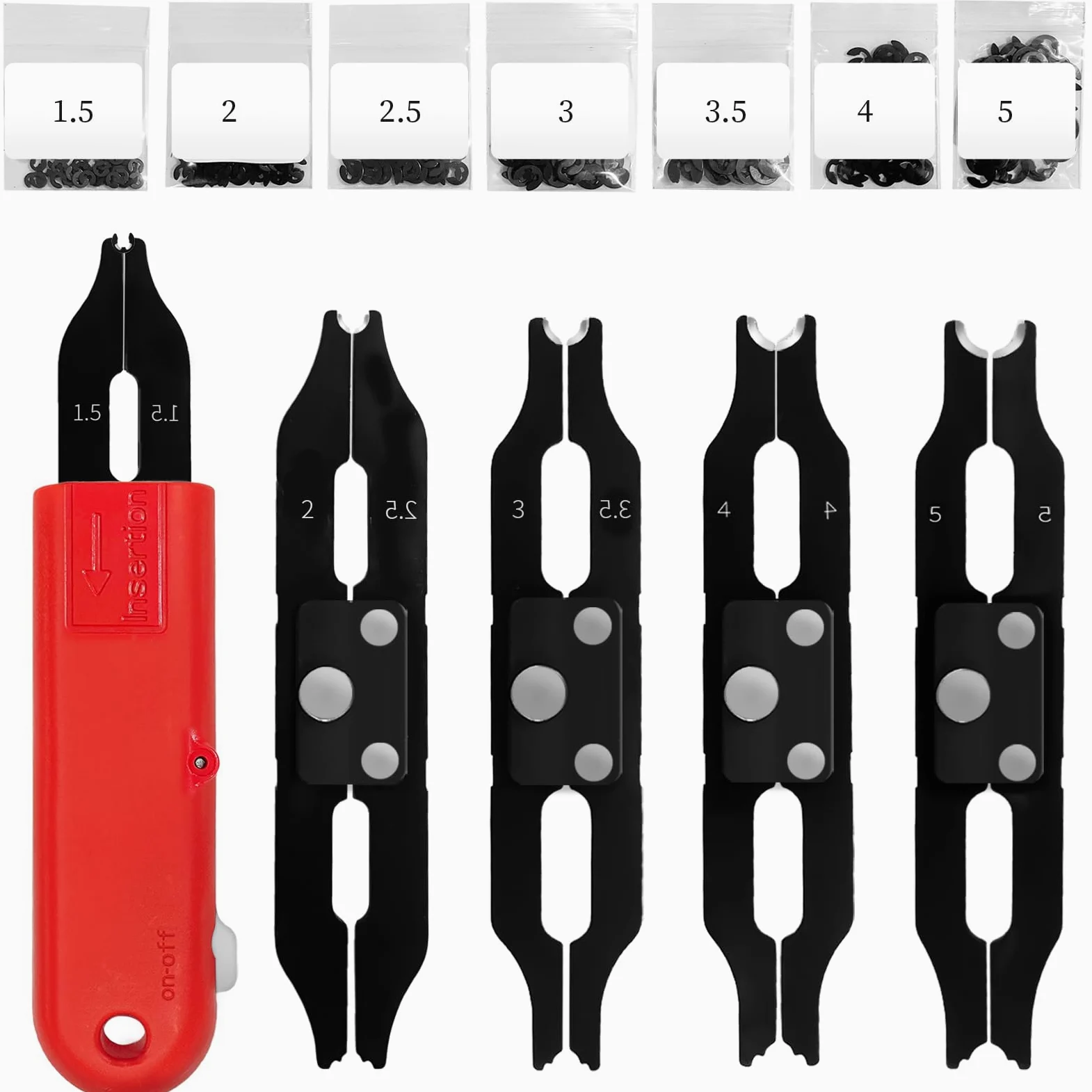 Kit surtido de clips E con extracción