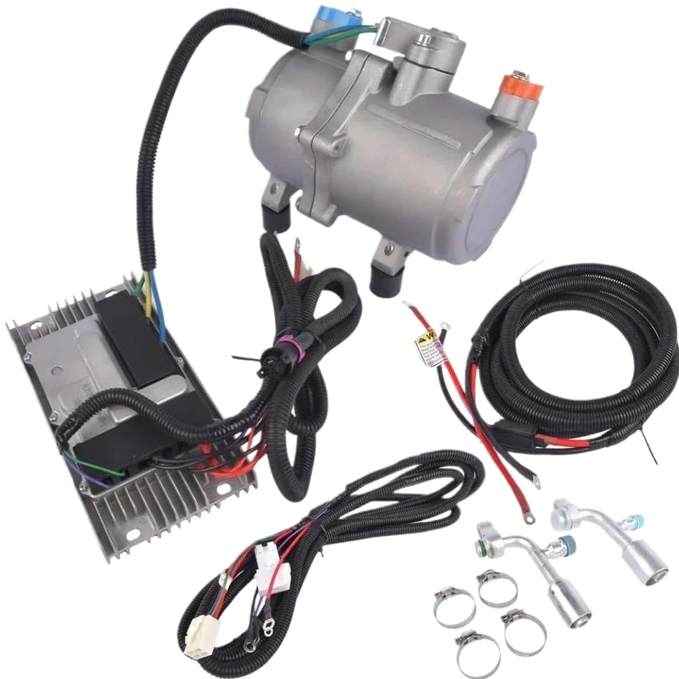 Kit de compresor de aire acondicionado de 12 V, compatible con vehículos recreativos, furgonetas, autobuses