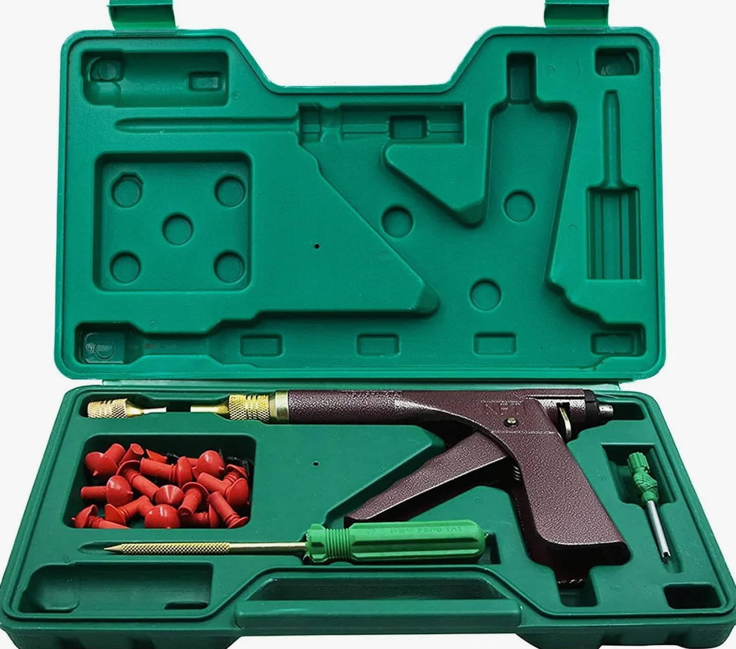 Kit de Herramientas de reparación de neumáticos de Motocicleta, Kit de Herramientas de reparación de neumáticos de vacío sin cámara con 32 Tapones de Goma, Kit de Pistola de Enchufe de