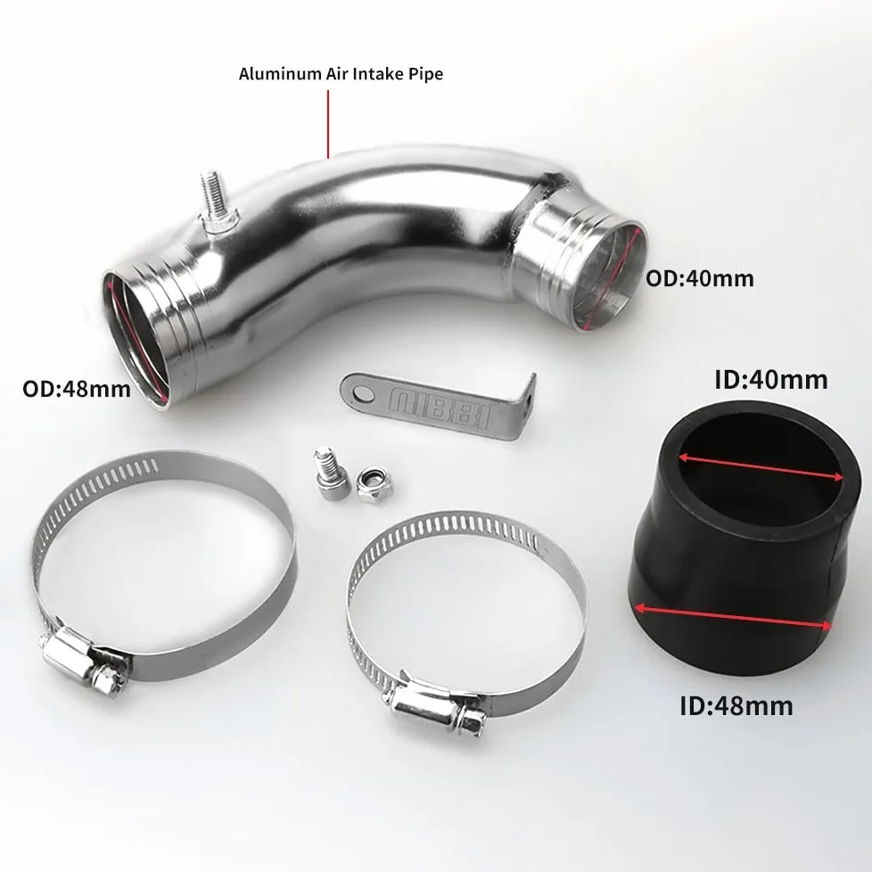 Tubo de curva de succión del filtro de aire nibbi, curva de admisión de alto rendimiento, maniquí de admisión del motor gy6, adecuado para la entrada de aire frío gy6, atv, UTV