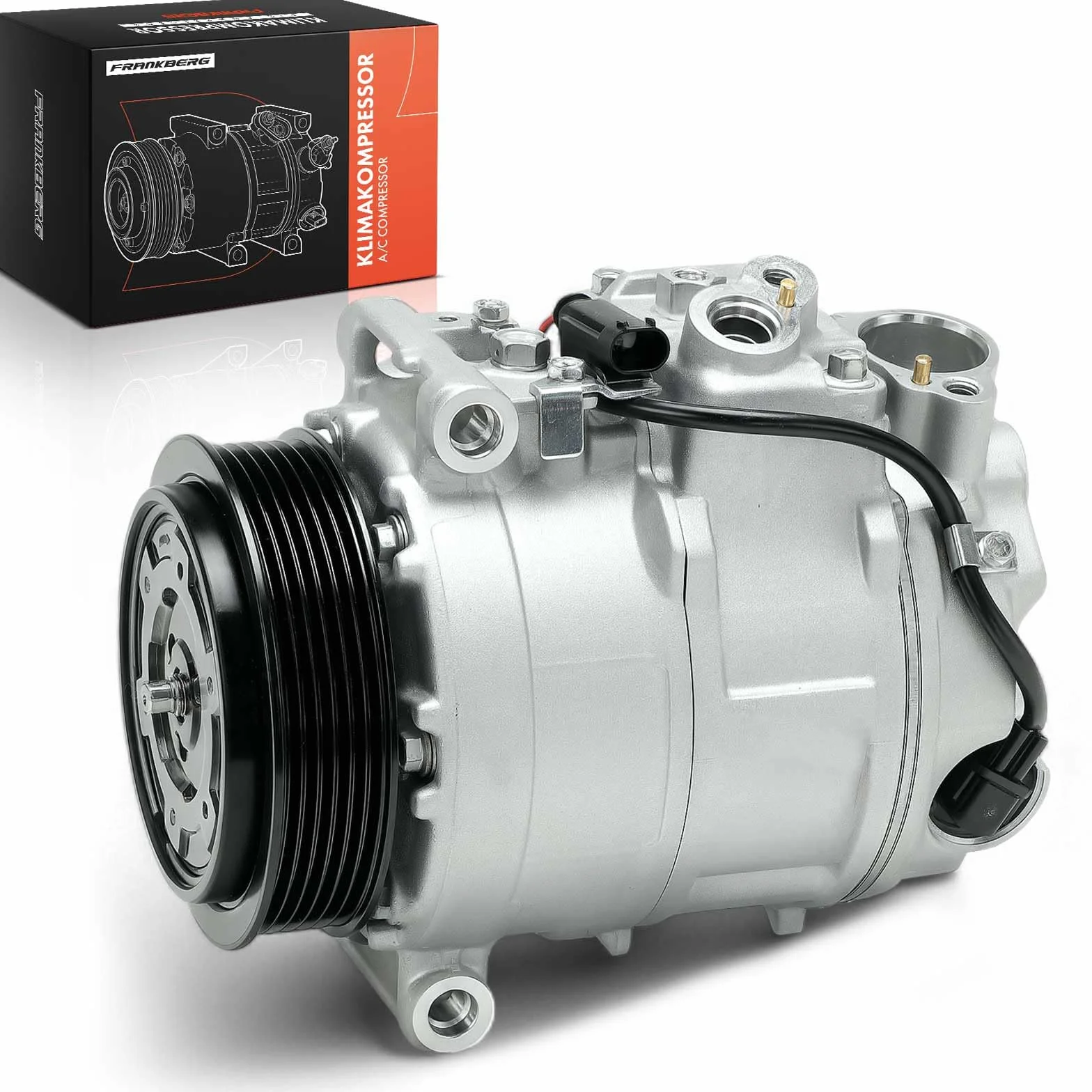 Frankberg Compresor de aire acondicionado con embrague Compatible con Clase E W210 W211 W212 SLK R170 Clase C W203 CLK C208 C209 CLS C218 C219 Replace# 0002306511incl. aceite premezclado
