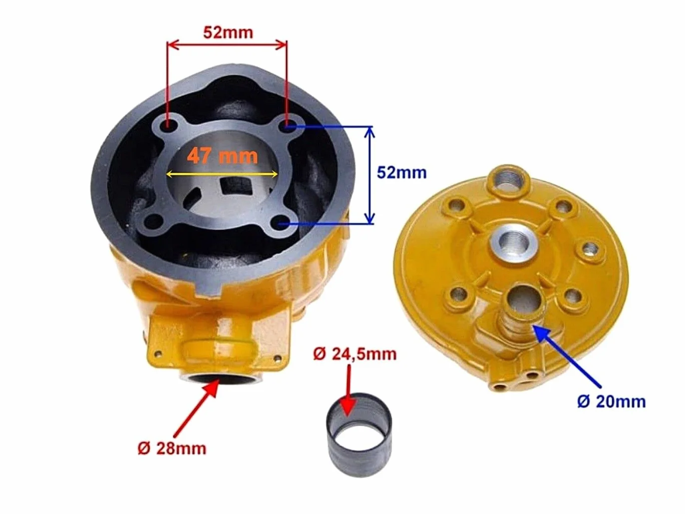 Cilindro Minarelli AM6 70Cc 47 MM beta CPI Genérico MBK Motorhispania Yamaha