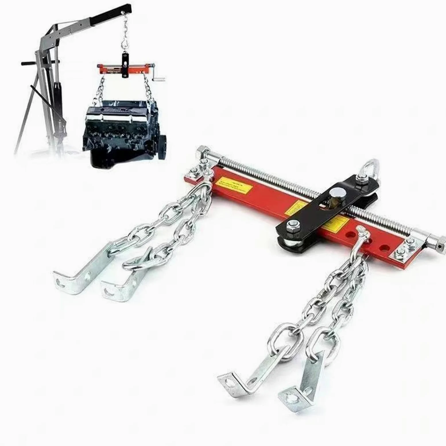 Elevador de Motores, Grúa de Taller, Accesorio para Garaje, Elevador de Tijera con Mango Ajustable