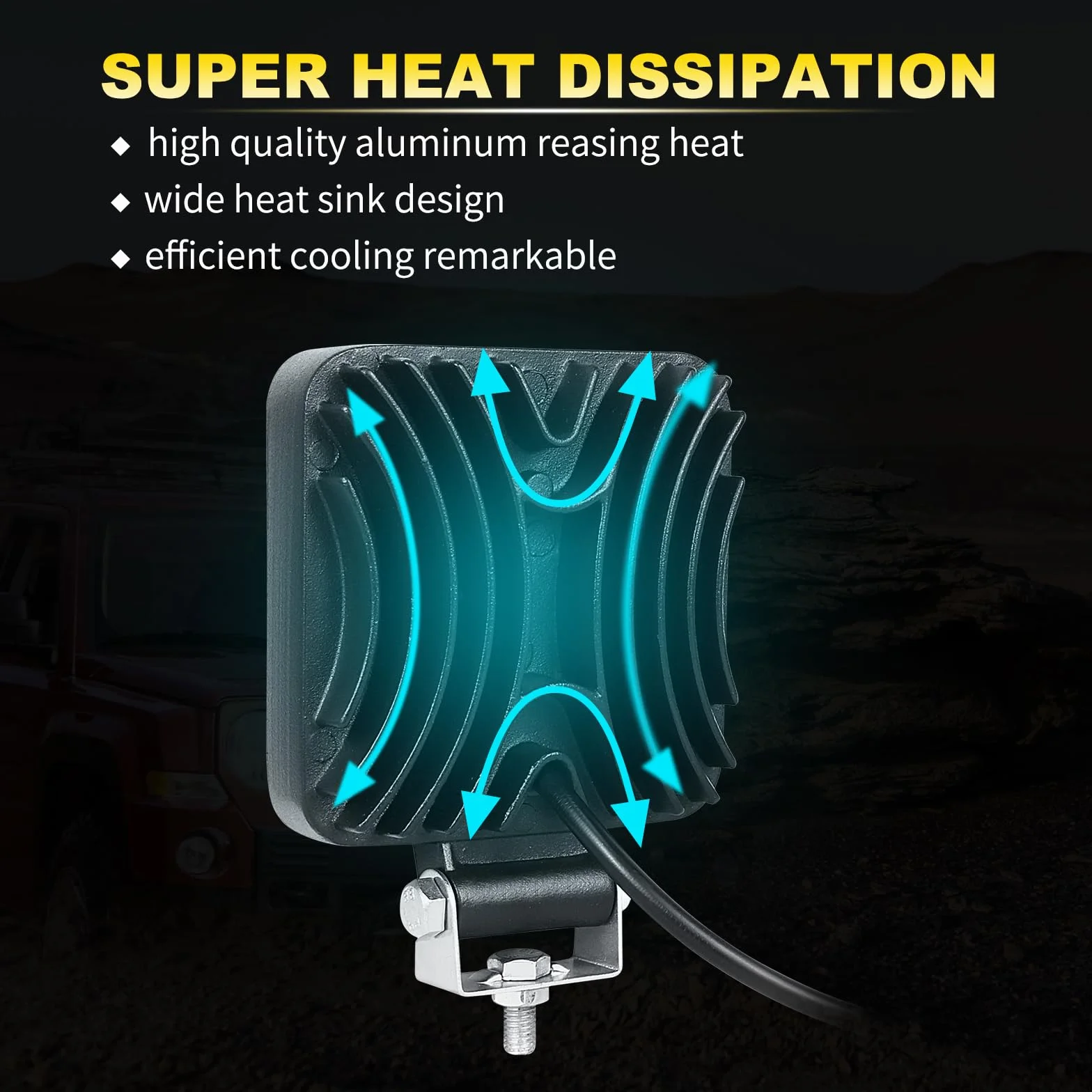 AUXTINGS 3.5 cala 9 cm 48W mini Faro de trabajo LED Spot 6000K IP67 Impermeable 12V 24V para off road camión coche ATV 4x4 tractor moto 2 piezas