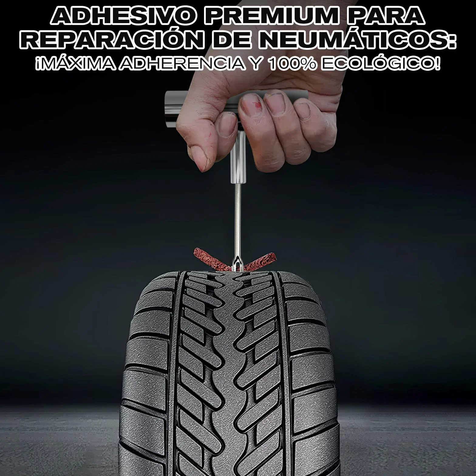 kit profesional de reparación de pinchazos 45 pcs para coche, moto y todoterreno, neumático antipinchazos, mechas y clavos, para emergencias en carretera y montaña