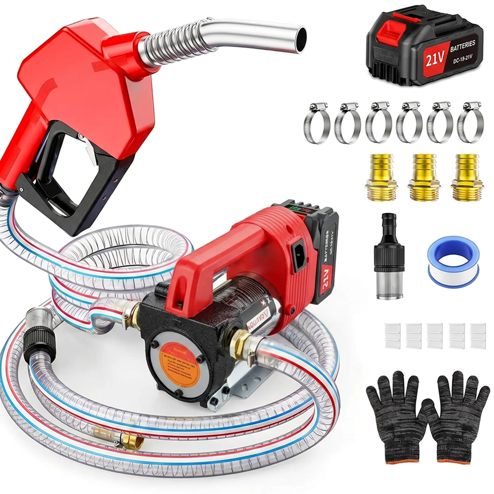 Bomba de diésel,trasvase gasoil,bomba de aceite eléctrica portátil de 12GPM,kit bomba combustible de diésel inalámbrica,con boquilla de apagado automático,apta para de diésel y queroseno