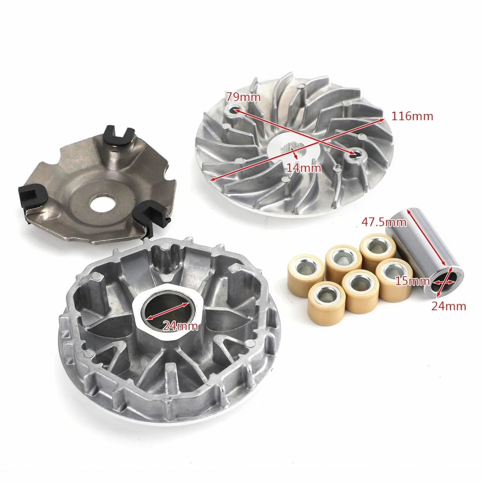 [Replacement] Kit Completo DE TRANSMISIÓN DE Embrague con Rodillos Y Eje for Honda PCX 125 150 WW 09-18 PCX150 2014-2018