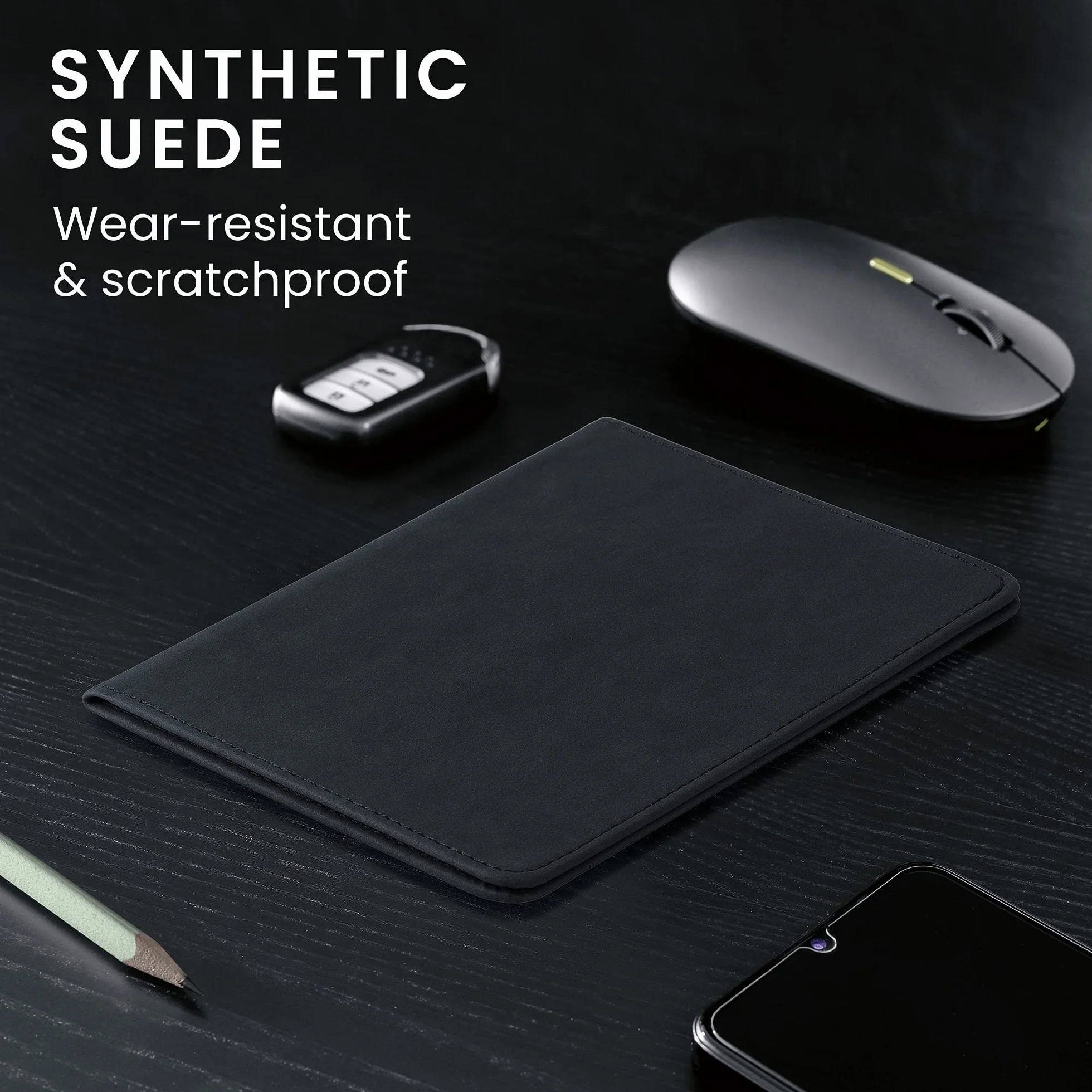 kwmobile Funda para permiso de circulación de coche de ante sintético - Para documentos de 10.5 x 14.8 CM doblados - negro