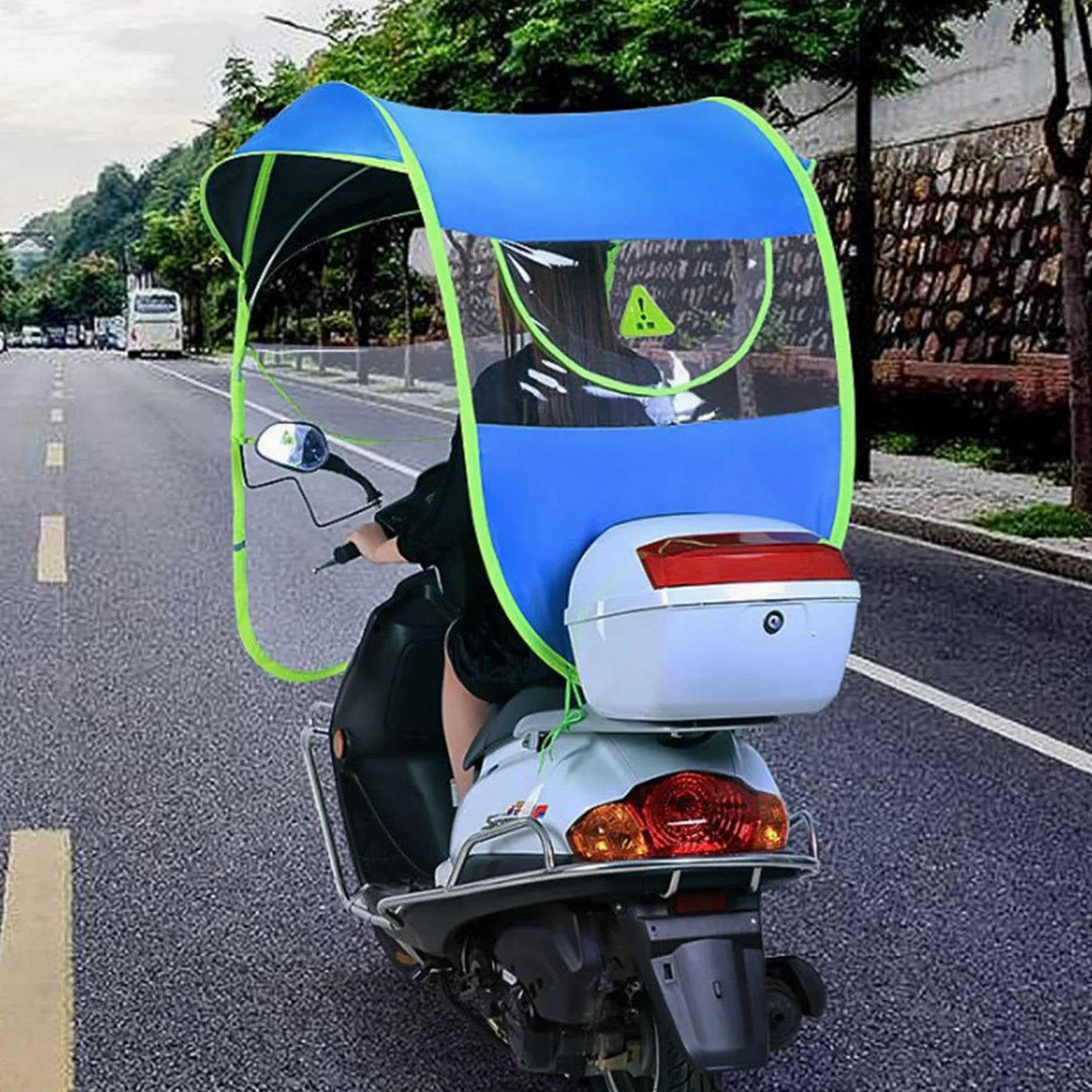 Toldo impermeable para scooter de motor, cubierta de lluvia y parasol totalmente cerrada, diseño plegable universal para protección al aire libre