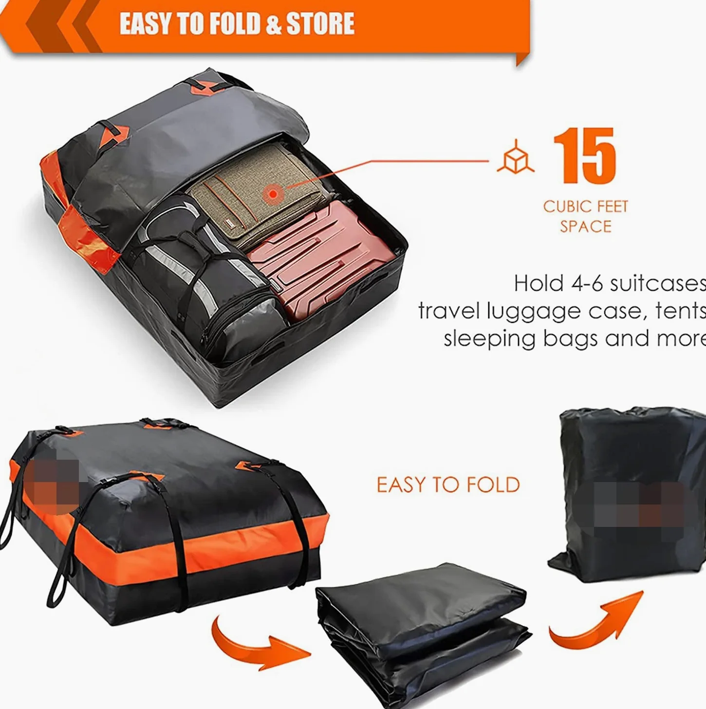 YUEGOO Bolsa Portaequipajes de Techo del Coche para Captur 2013-2023, Cofre de Techo de Coche de 400 litros Bolsa de Techo del Coche Plegable Accesorios de Viaje