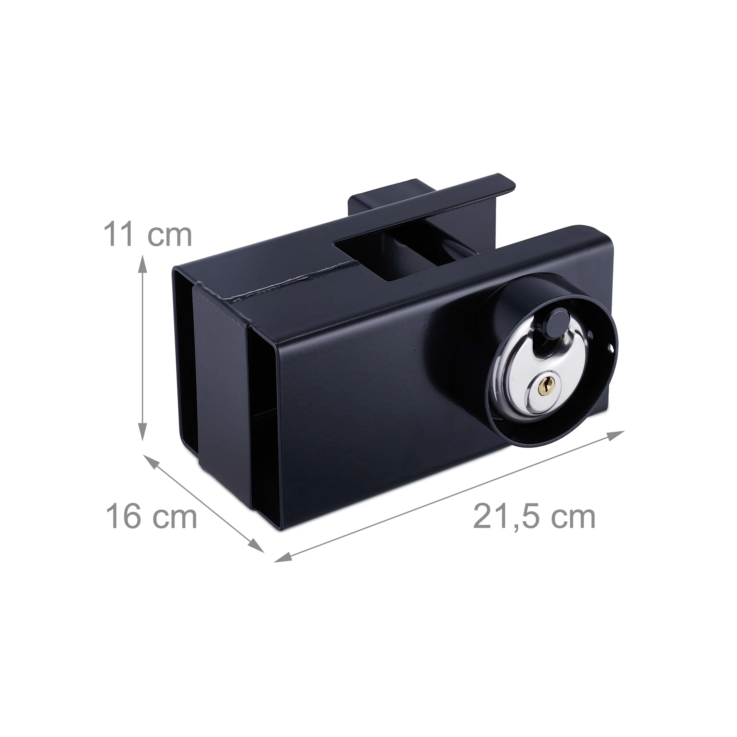 Relaxdays Candado Remolque Cerradura Disco Protección Antirrobo Enganches Comunes 2 Llaves Negro