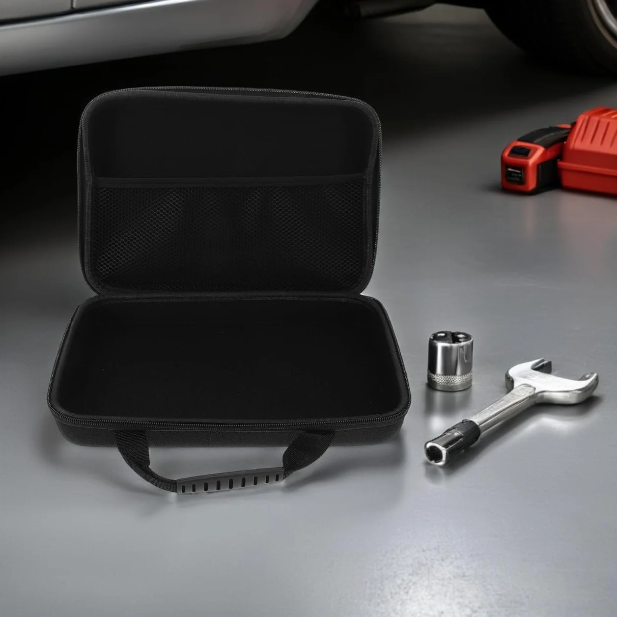 Ciieeo Bolsa Organizadora de Almacenamiento de Cables para Aspiradora de Coche, Estuche Rígido Eva 30x20x9 Cm, Portátil Prueba de Polvo, Adecuado para Viajes y Uso Diario en Automóviles