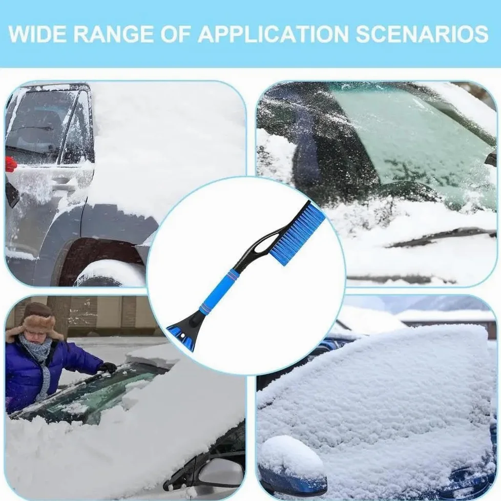 Rascador de hielo para coche Rascadores Hielo Parabrisas Coche Raspadores Hielo Eliminación Nieve Automotriz Cepillo Nieve Multifuncional Raspador Parabrisas Coche Rascadores de hielo para coche(Blanc