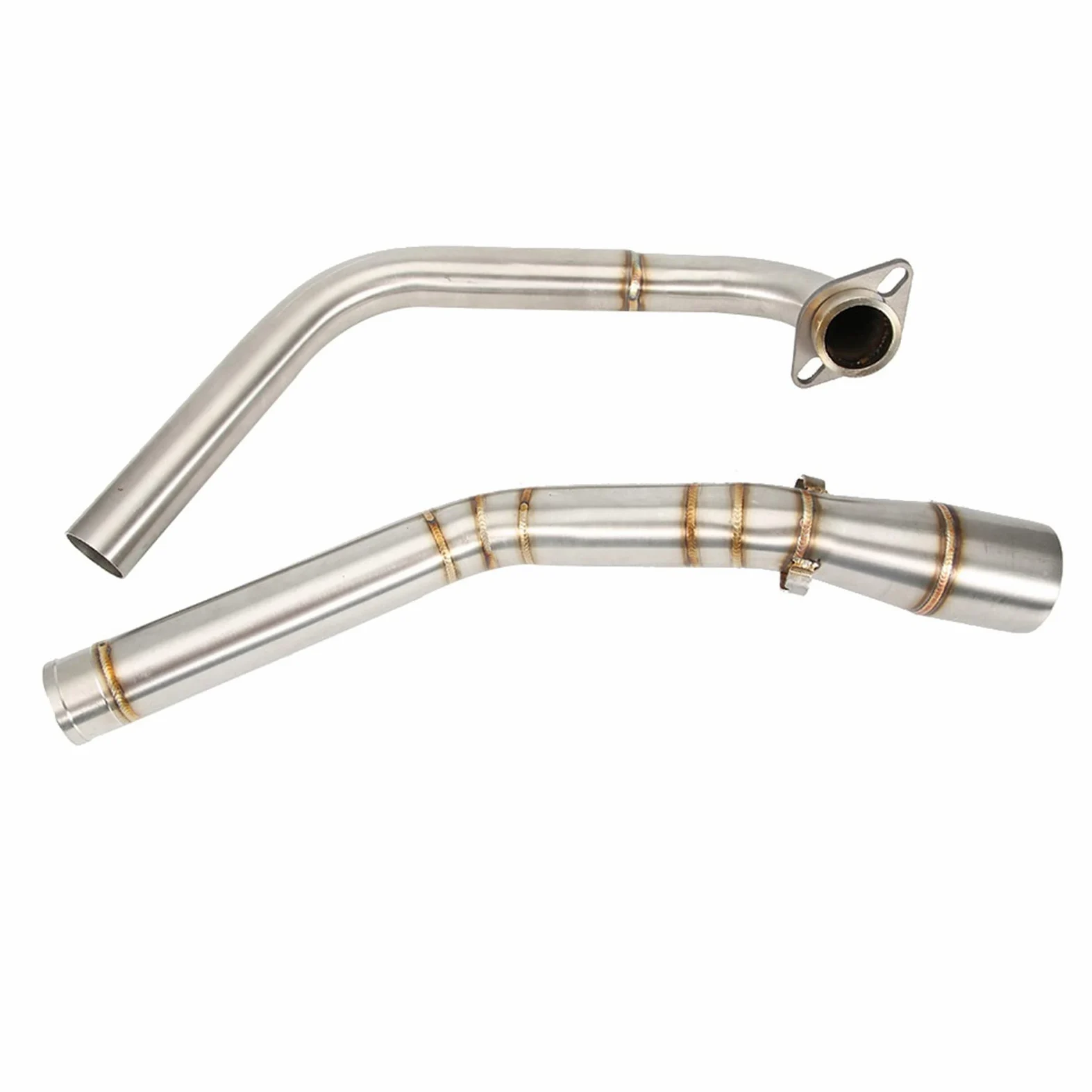 Tubo de enlace medio de escape, tubo de enlace medio de escape de modificación de motocicleta apto para YZF R15 MT-15 MT-125 2008-2017 para tubo yzf 125r125 + tubo descendente yzf r125