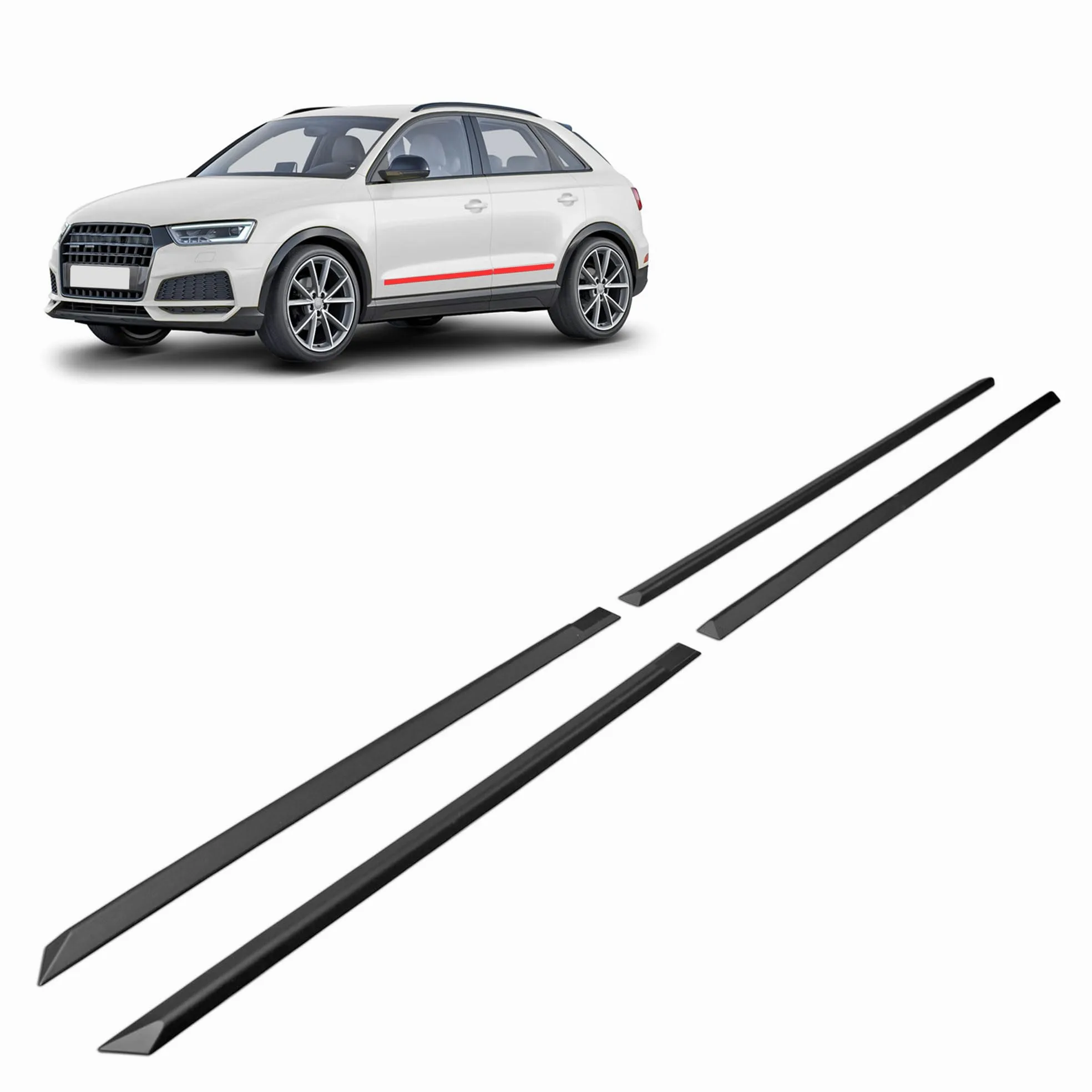 CHROMEMASTER | Molduras Protectoras Laterales para Puertas de Coche | Compatibles con Audi Q3 2011-2018 | El plastico | Molduras protegen Las Puertas del Coche de daños